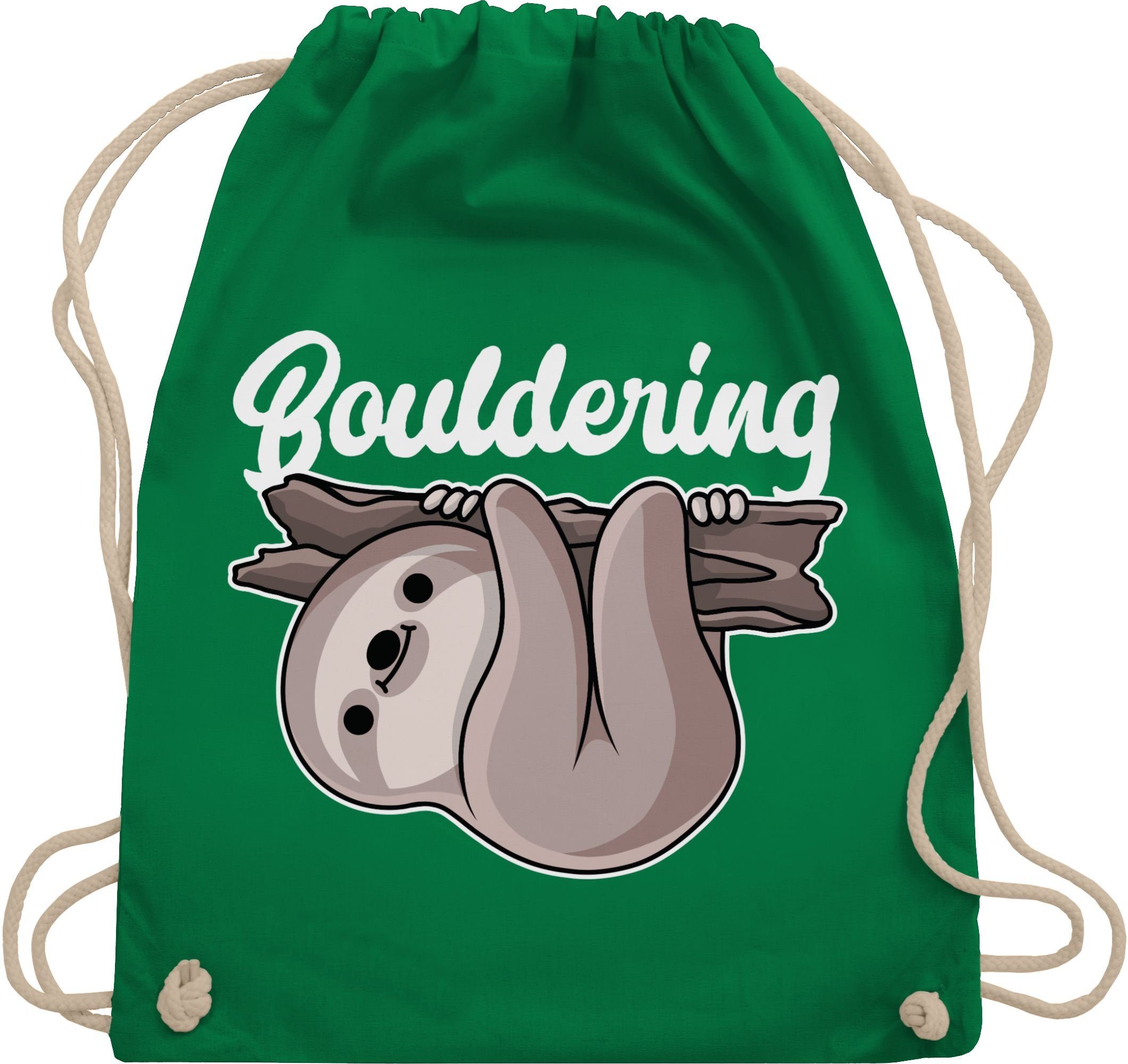 Turnbeutel Bouldering mit Faultier - weiß