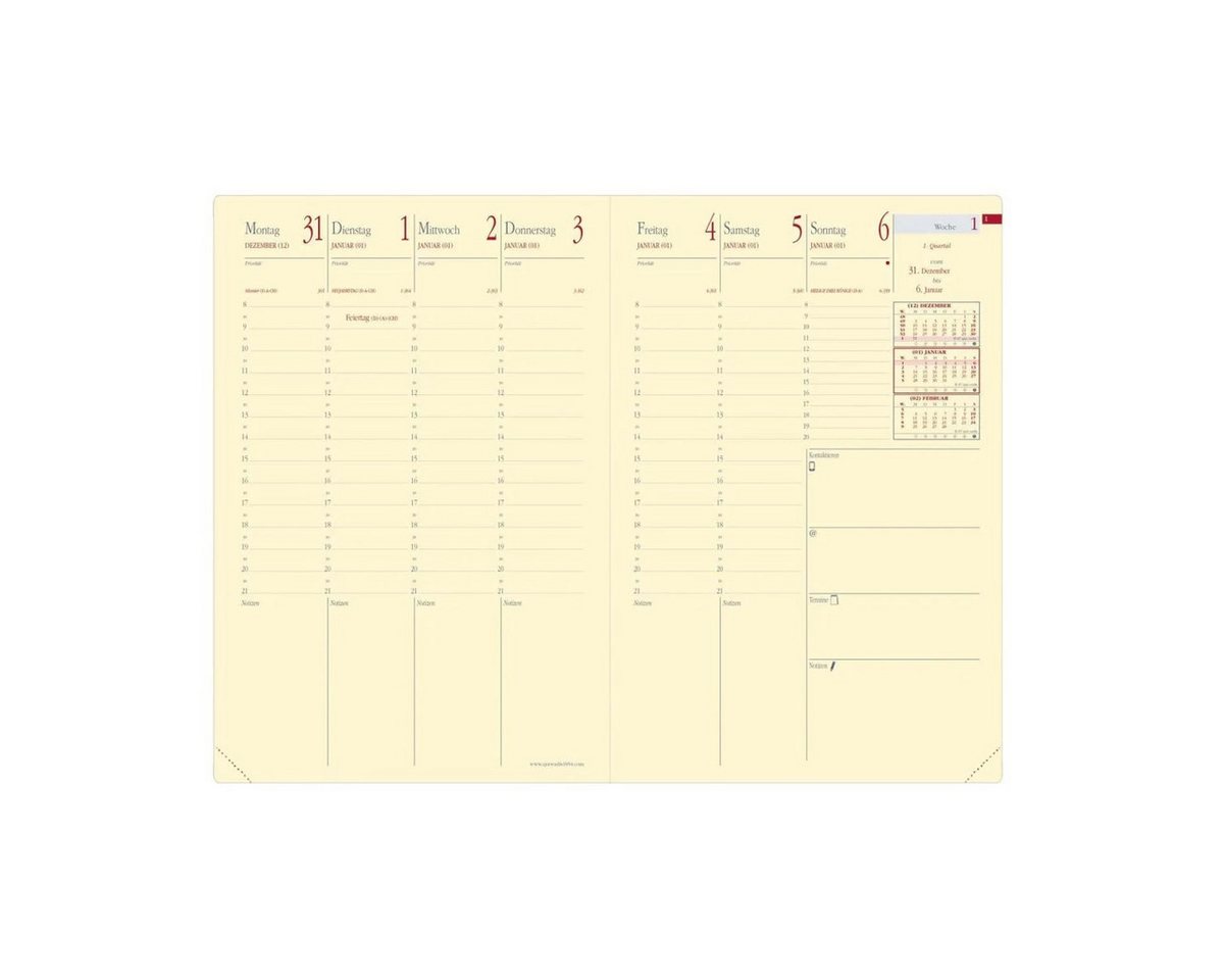 Thumbnail - Quo Vadis Buchkalender Buchkalender Minister Prestige 16x24cm Soho rot 2026
