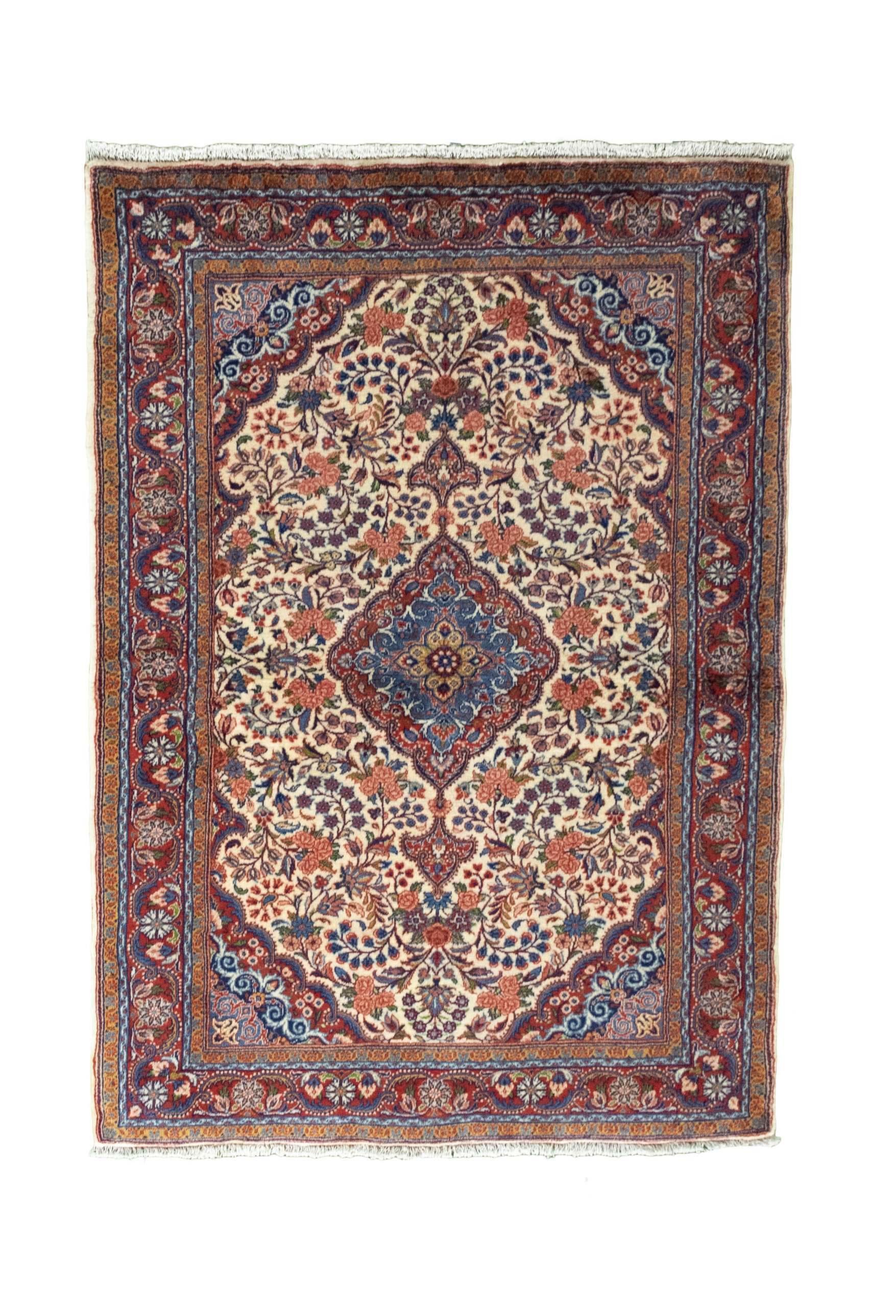CABBEL Orientteppich 153x108 cm Perser Bidjar Beige Schurwolle Handgeknüpft Klassisch, rechteckig, Höhe: 10 mm, 100% Schurwolle – weich, pflegeleicht, hohe Knüpfdichte