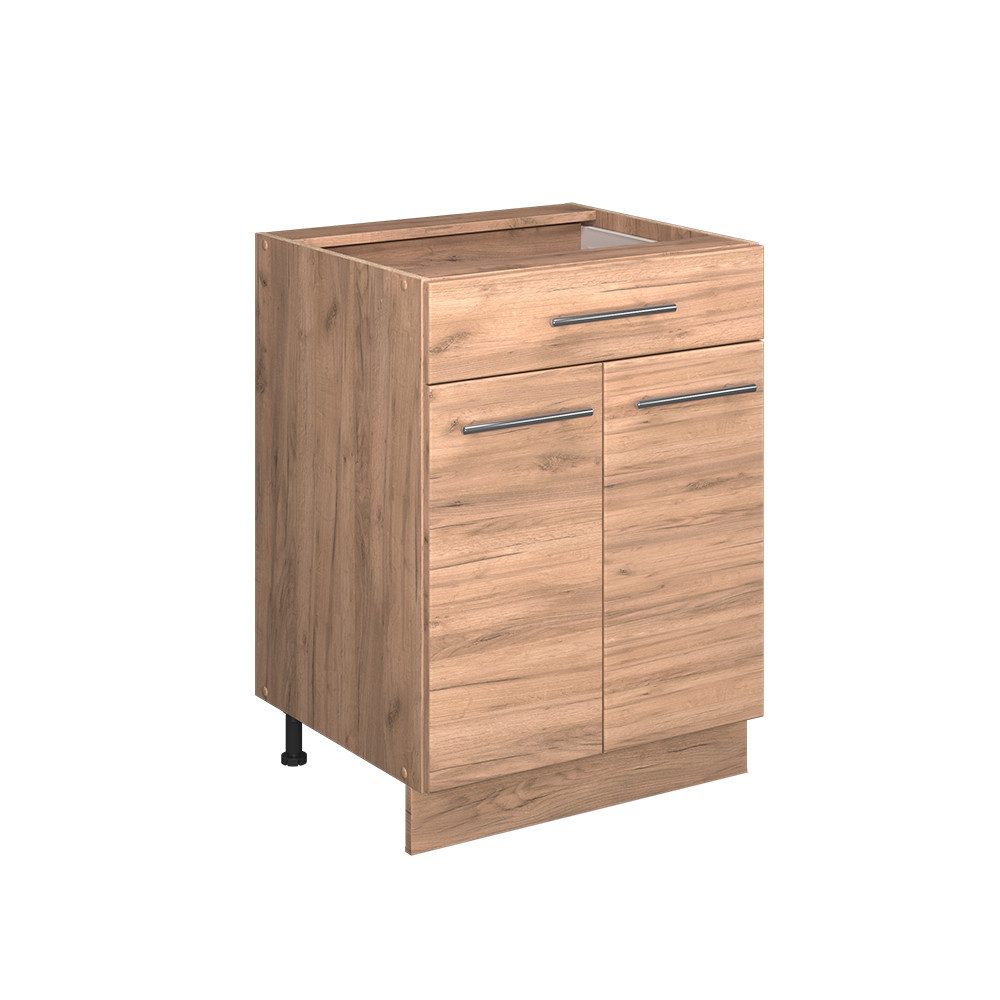 Vicco Unterschrank Fame-Line, Goldkraft Eiche/Goldkraft Eiche, 60 cm mit Schublade, oh... (1-St)