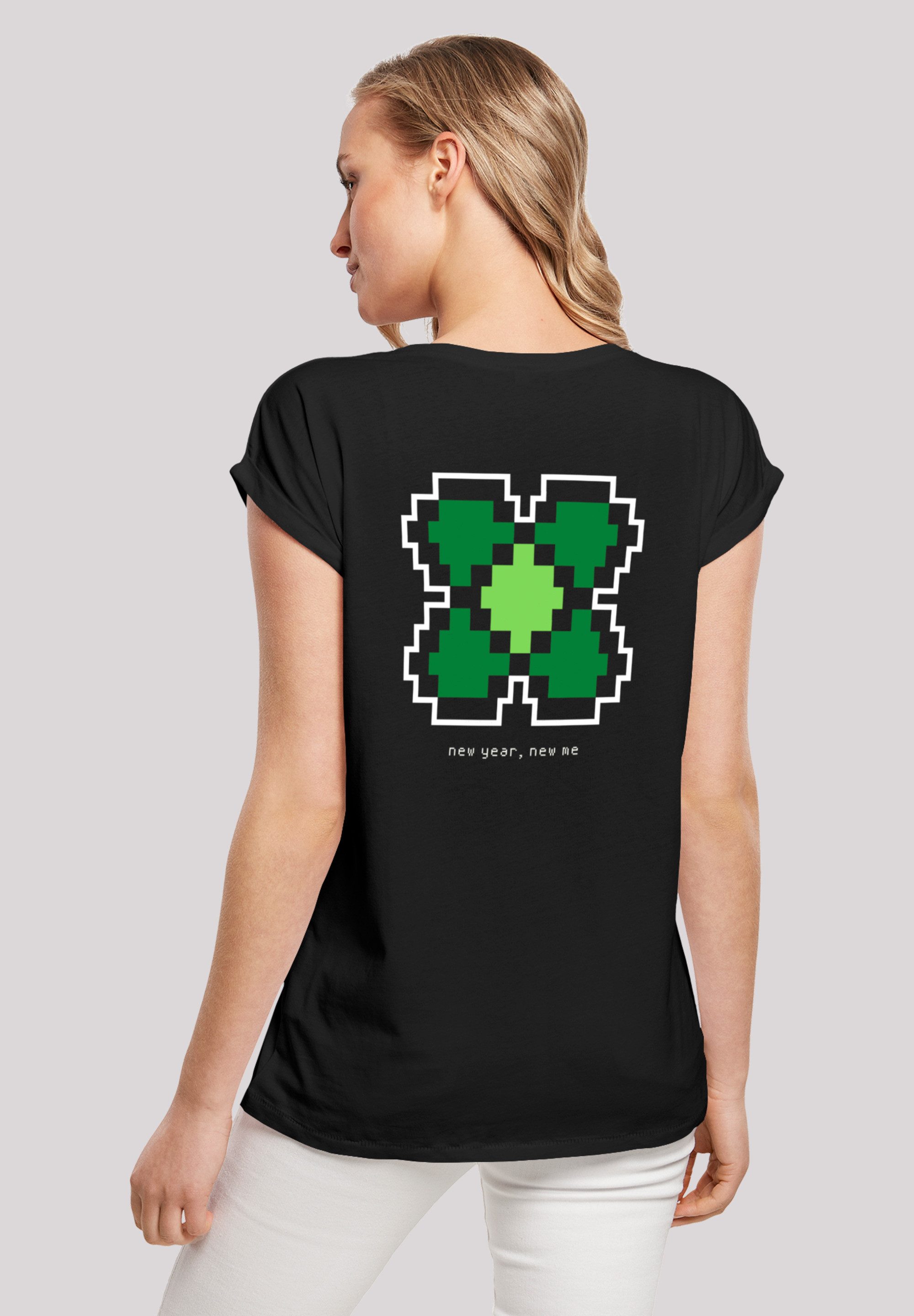 F4NT4STIC T-Shirt "Silvester Happy New Year Pixel Kleeblatt", Print günstig online kaufen