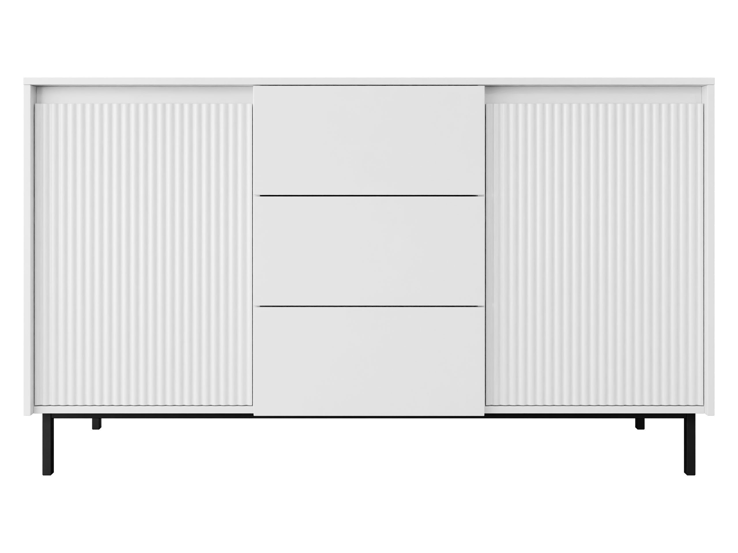 MIRJAN24 Kommode Ozmi 2D3SZ (mit zwei Drehtür und drei Schubladen), Griffloses Öffnungssystem push to open