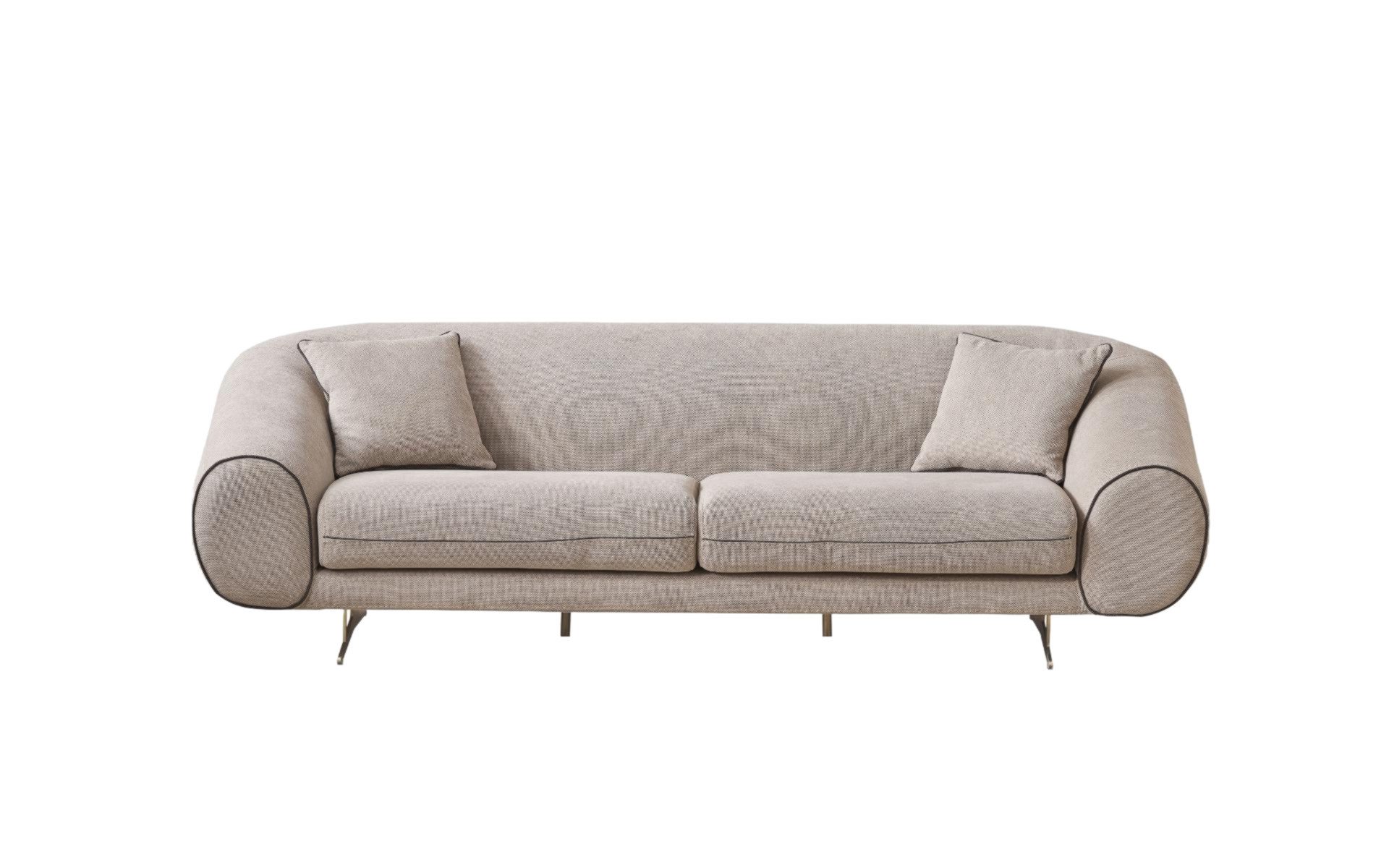 3-Sitzer Luxuriöse Designer-Sofa 3-Sitzer modernes Beige Wohnzimmer