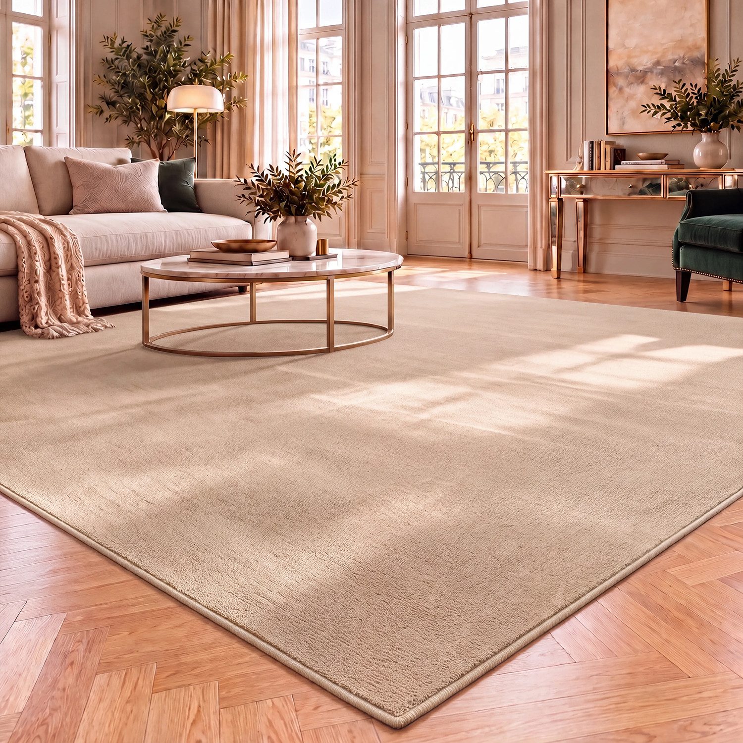 Vimoda Teppich Cozy Kurzflor Teppich – Angenehm warm & weich, waschbar & rutschfest, Rechteck, Höhe: 10 mm, Fellteppich Uni, Wohnzimmer, Schlafzimmer, kinderzimmer