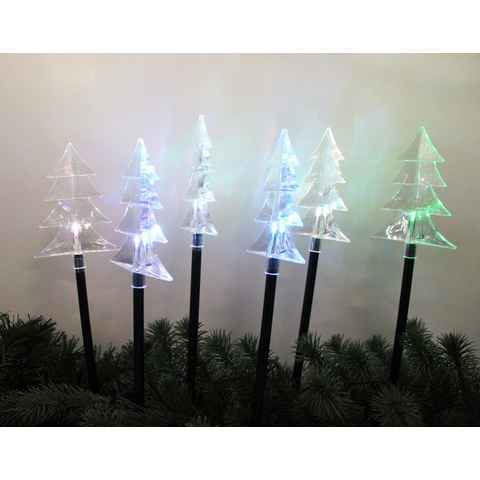 Luna24 simply great ideas... LED Gartenleuchte LED Weihnachtsbaum 6tlg., Solarbetrieb, Farbwechsel-LED, LED fest integriert