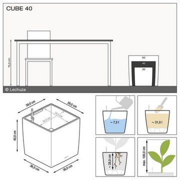 Lechuza® Pflanzkübel Lechuza Pflanztrog Cube 40 taupe hochglanz 16365