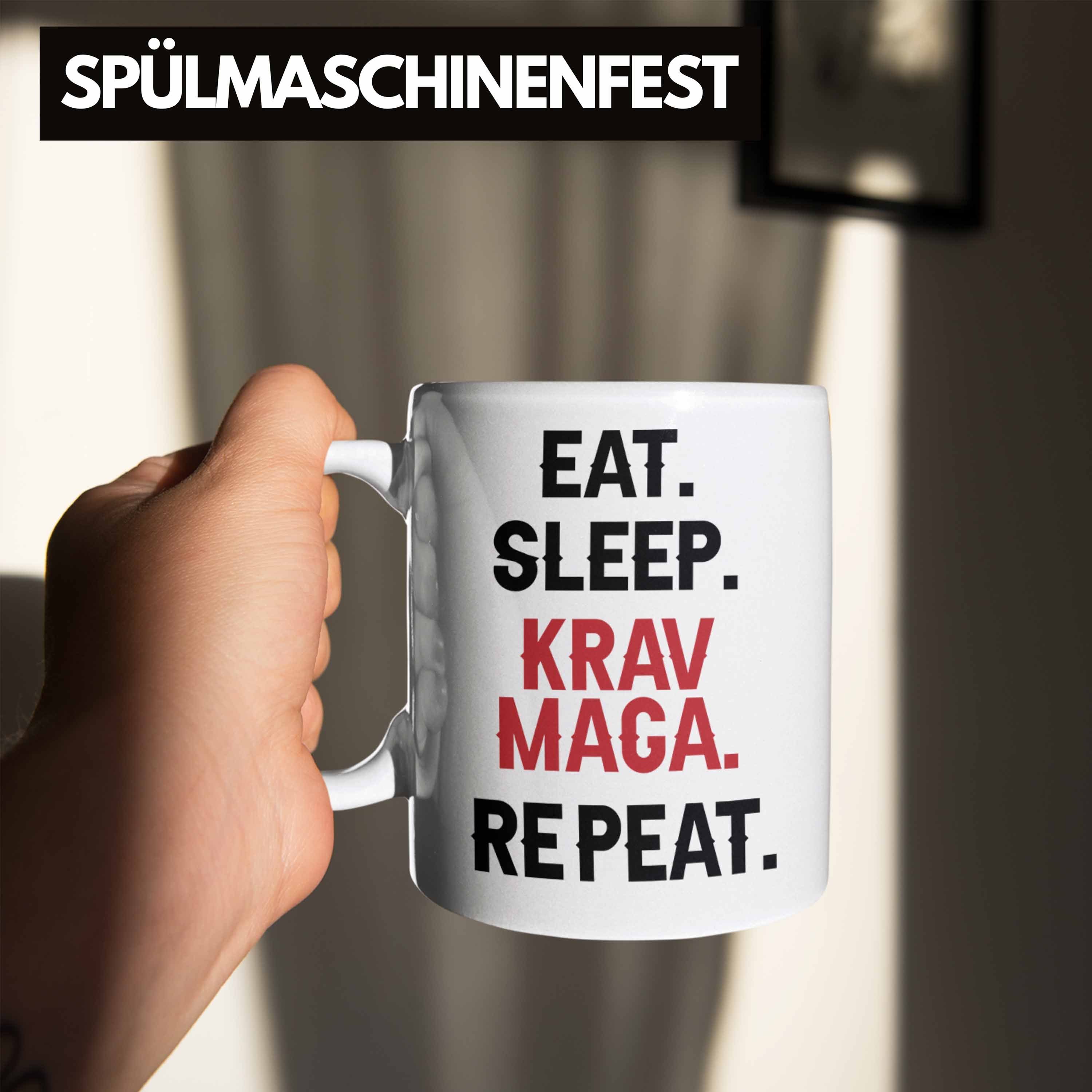 Trendation Tasse Weiss Geschenk Trendation - Krav Selbs Geschenkidee Maga Kampfsportler Tasse