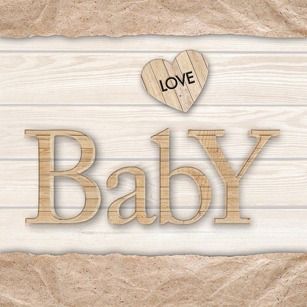 Ambiente Luxury Paper Products Papierserviette 20 Servietten Baby Love Nature 33x33cm, (20 St)