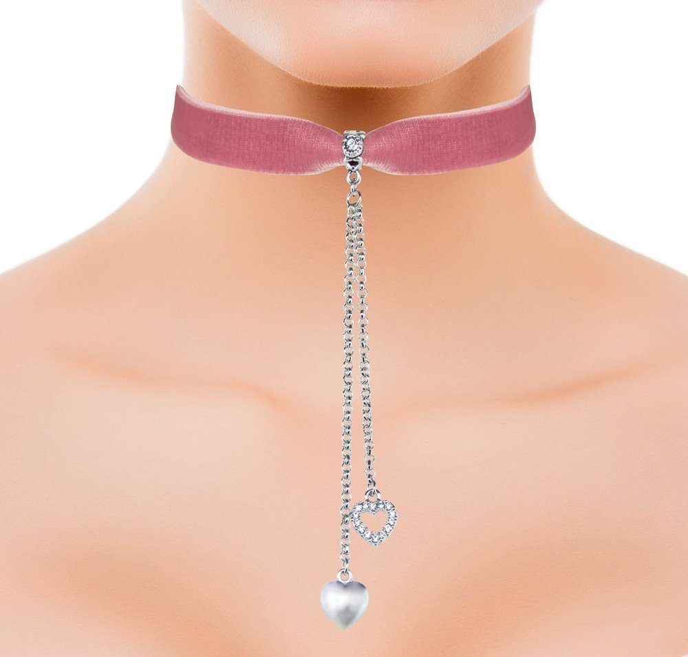 LUISIA® Collier Samt Kropfband mit Herz und Strass mit Swarovski® Kristall günstig online kaufen