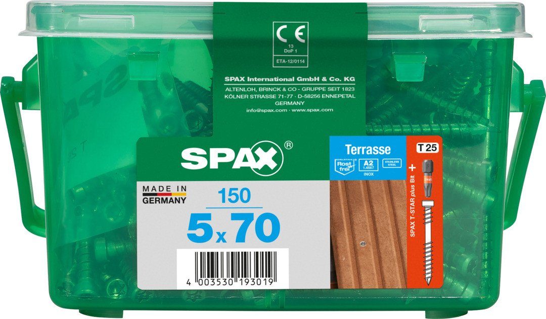 Terrassenschraube Spax Terrassenschrauben 5.0 x 70 mm TX 25 - 150