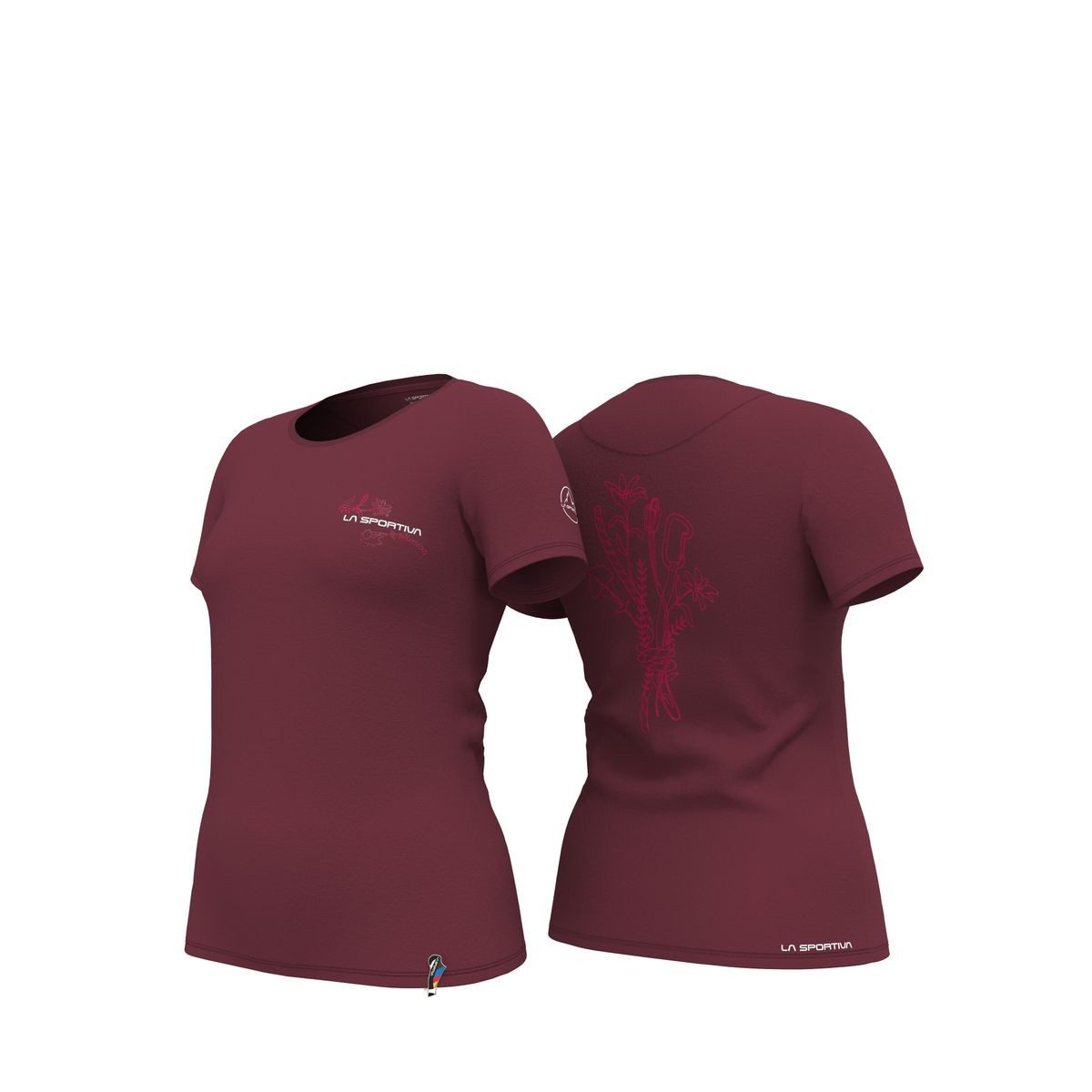 La Sportiva Kurzarmshirt Climb Flower T-shirt Women Stilvolles T-Shirt mit floralen Mustern für Damen, ideal für Klettern