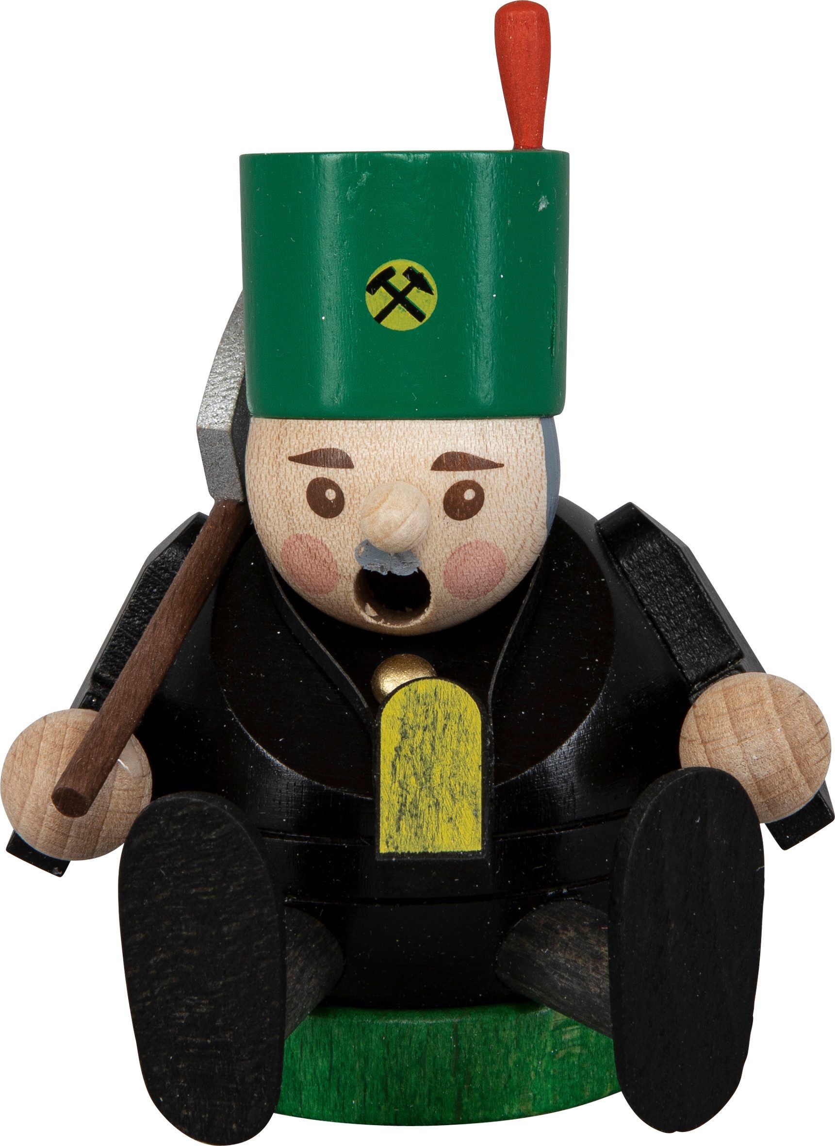 SAICO Original Räuchermännchen Mini Räucherfigur Berufe - Bergmann, Dekofigur aus Holz - Größe ca. 8 cm - Made in Germany