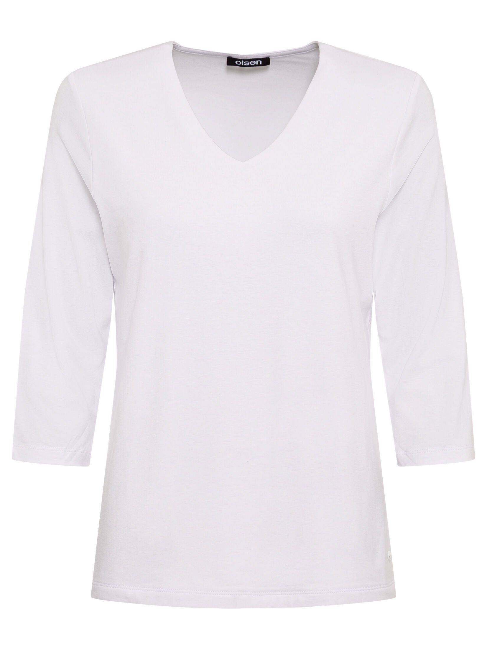 Olsen V-Shirt im Uni-Look White