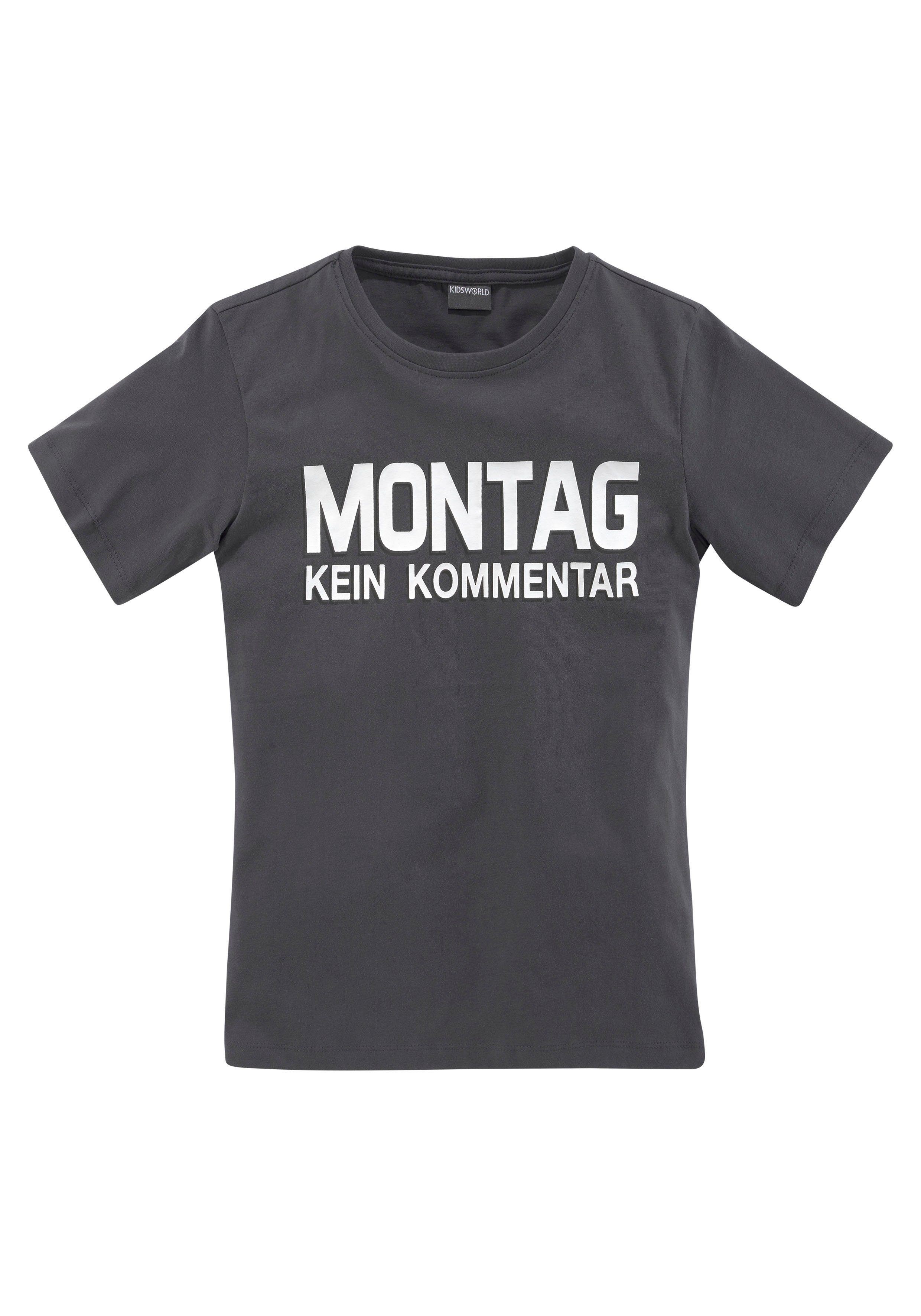 Kinder Teens (Gr. 128 - 182) KIDSWORLD T-Shirt MONTAG - KEIN KOMMENTAR
