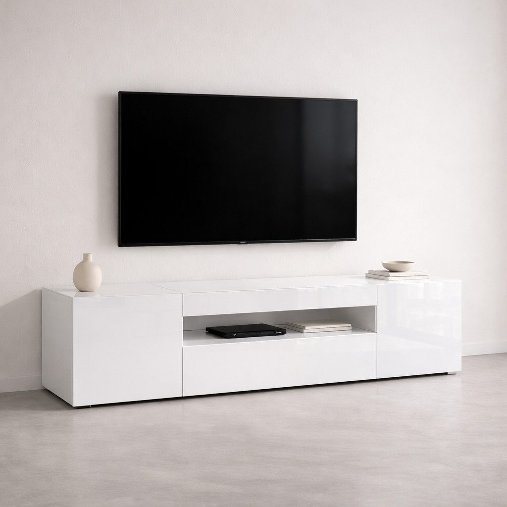 OTTO home Lowboard LORENZO 2, TV-Board, TV-Kommode, TV-Schrank, TV-Unterschrank, TV-Möbel, Modernes lackiertes Hochglanz TV-Board, …