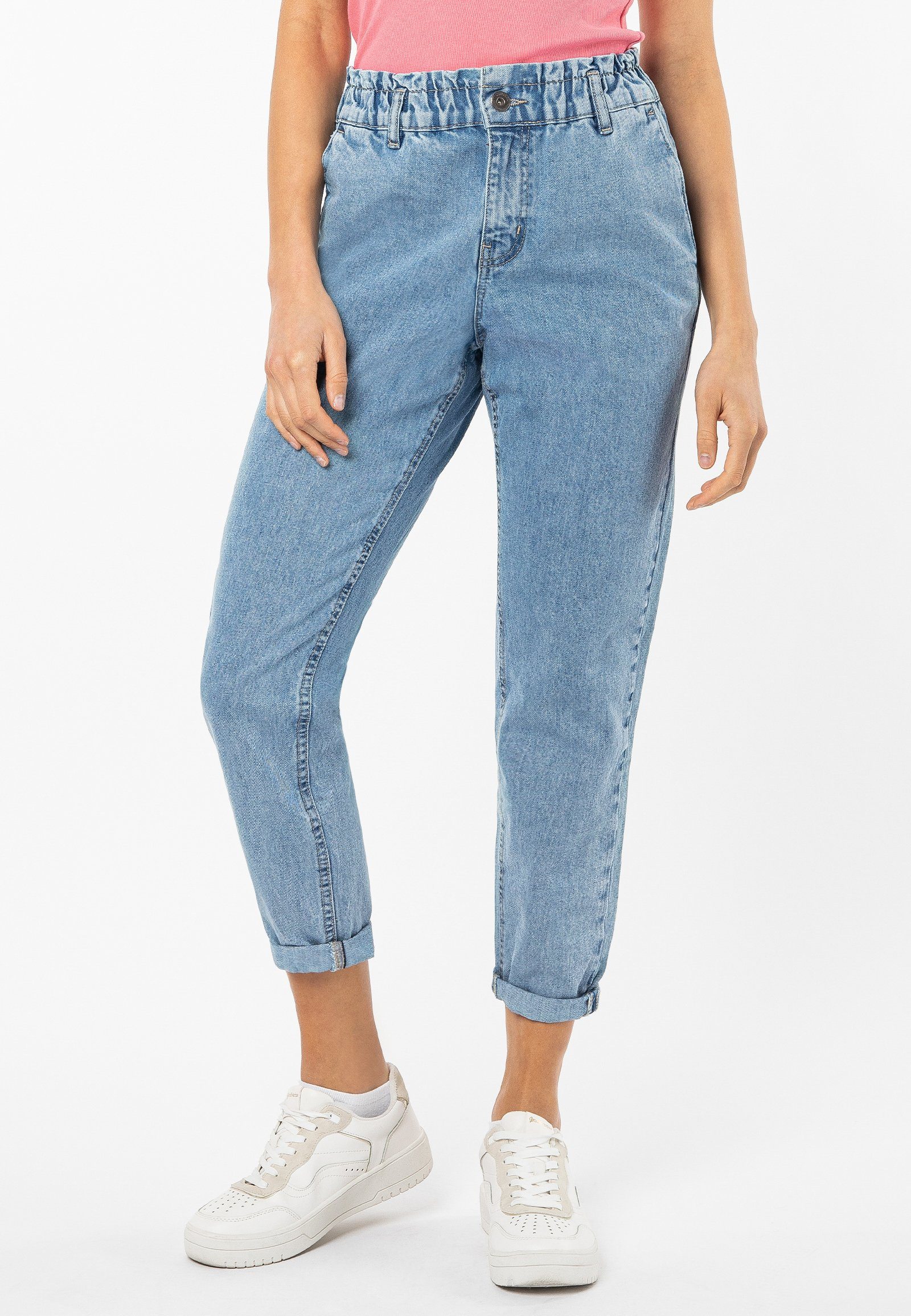 SUBLEVEL High-waist-Jeans Paperbag Denim Jeans light-blue