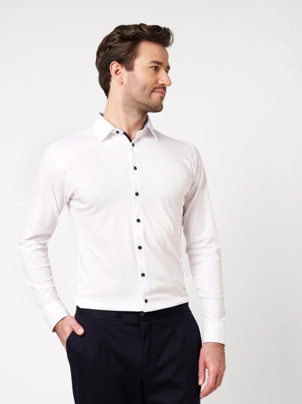 DESOTO Langarmhemd Jerseyhemd Casual Kent