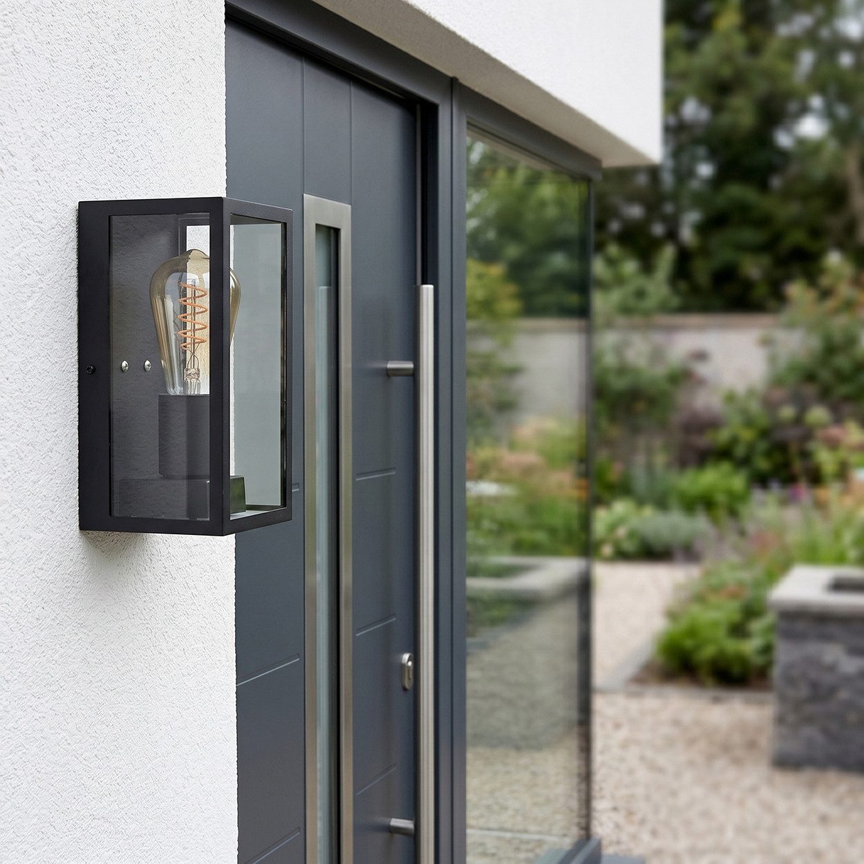 hofstein Außen-Wandleuchte Einfahrt Terrassen Hof Balkon Leuchte schwarze Außen Wand Lampe