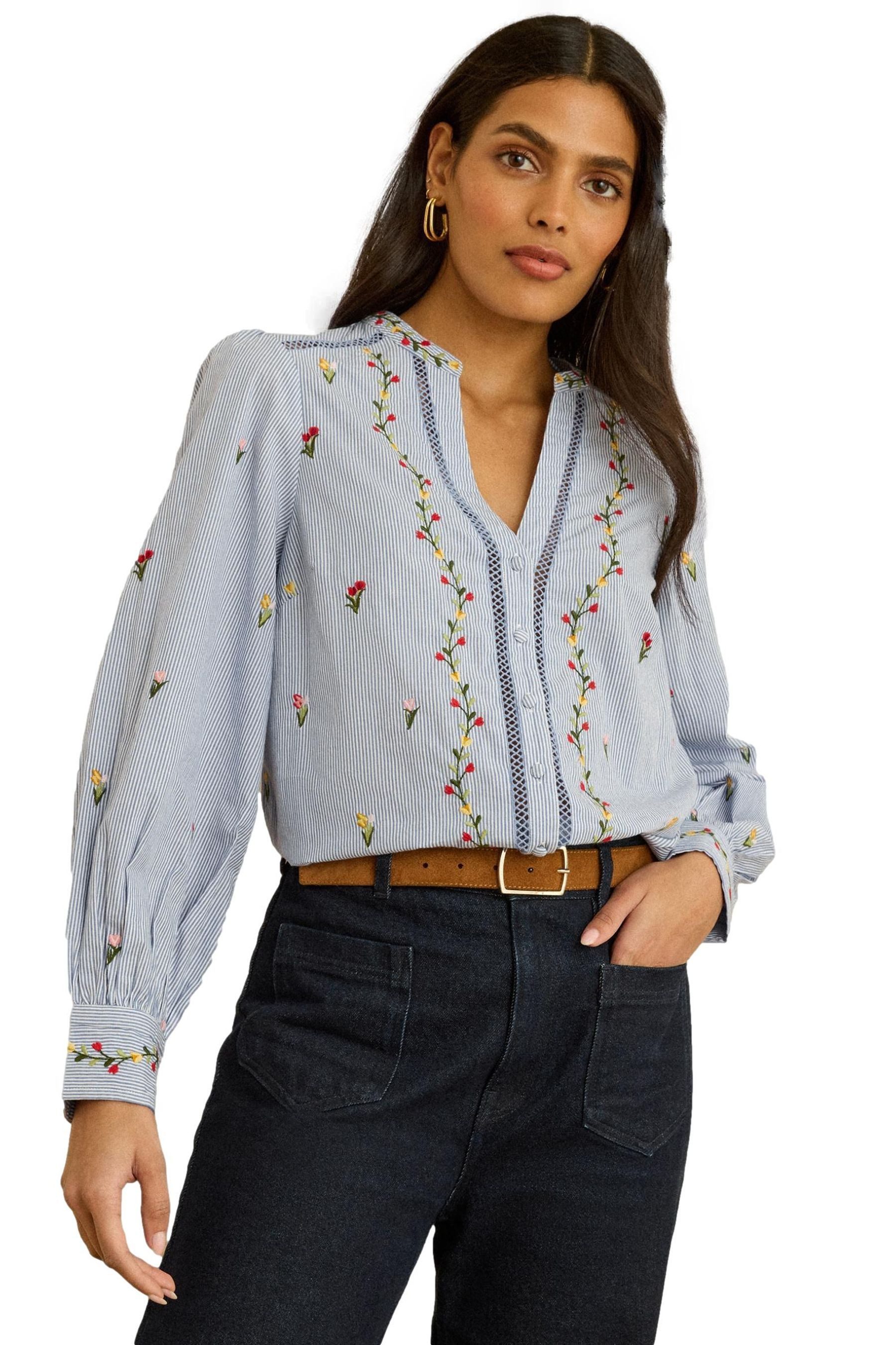 Love & Roses Langarmbluse Love & Roses Bluse mit Stickerei, Kurzgröße (1-tl günstig online kaufen