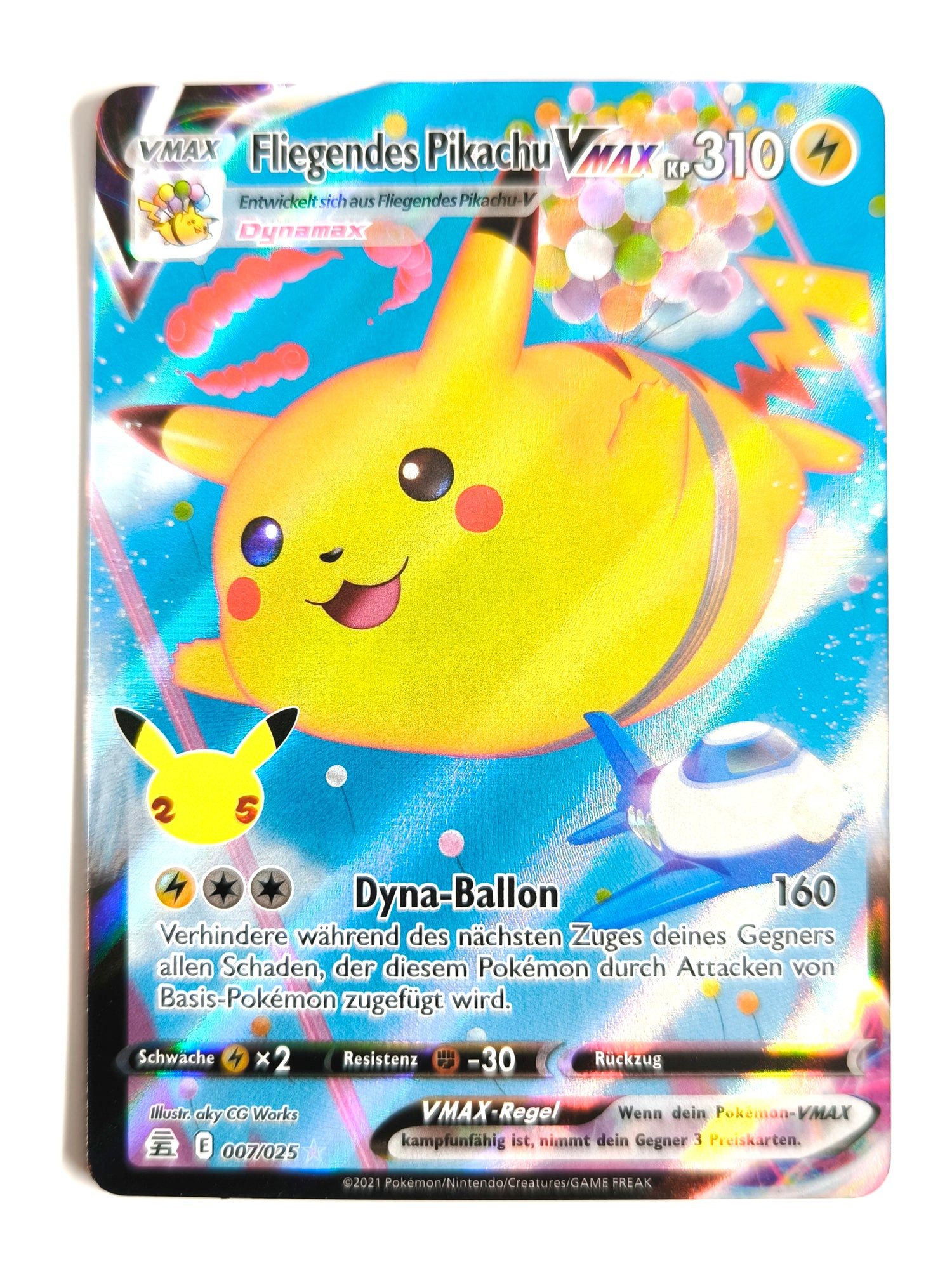 The Pokémon Company International Sammelkarte Pokemon Karte 25th Jubiläum ULTRA RARE Pikachu