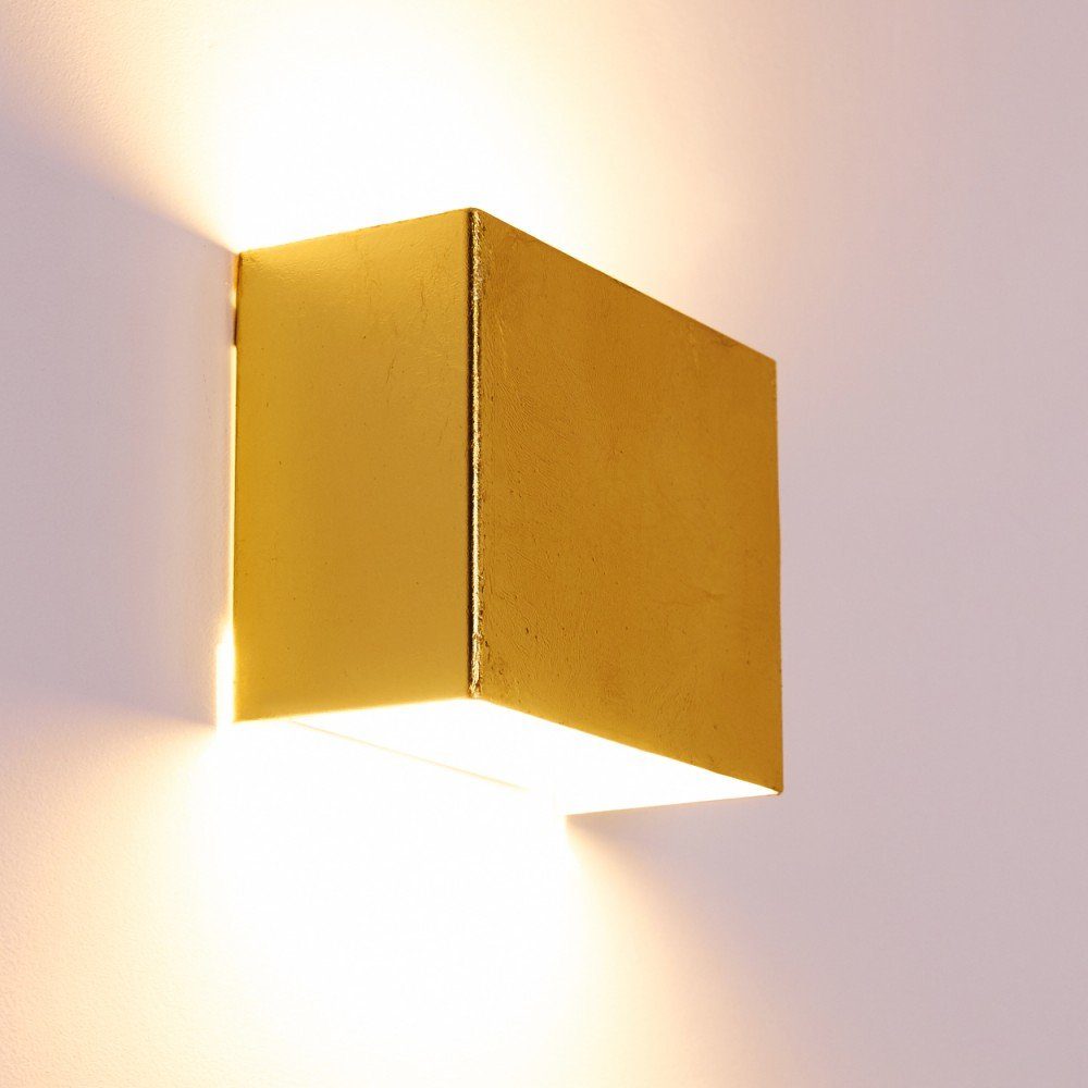 hofstein Wandleuchte »Coritis« Wandlampe mit aus Wandspot, Gold, ohne Leuchtmittel, 1xG9, in Metall/Glas Lichteffekt