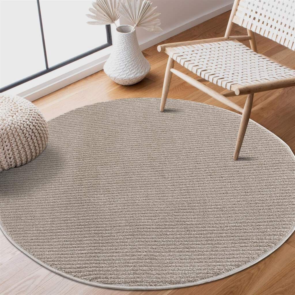 Carpet City Teppich Friseé-Teppich FANCY900, rund, Höhe: 12 mm, Kurzflor, E günstig online kaufen