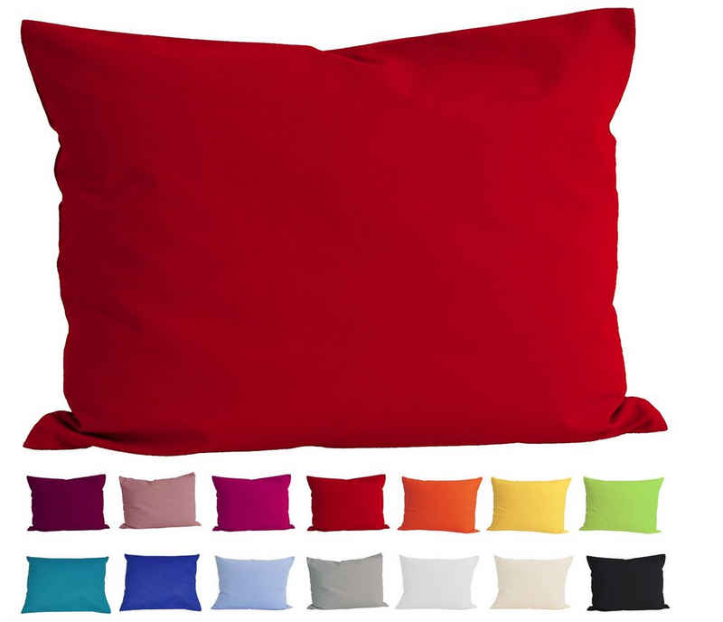 Kissenbezug »Basic«, beties, Kissenhülle ca. 40x60 cm 100% Baumwolle in vielen kräftigen Uni-Farben (rot)
