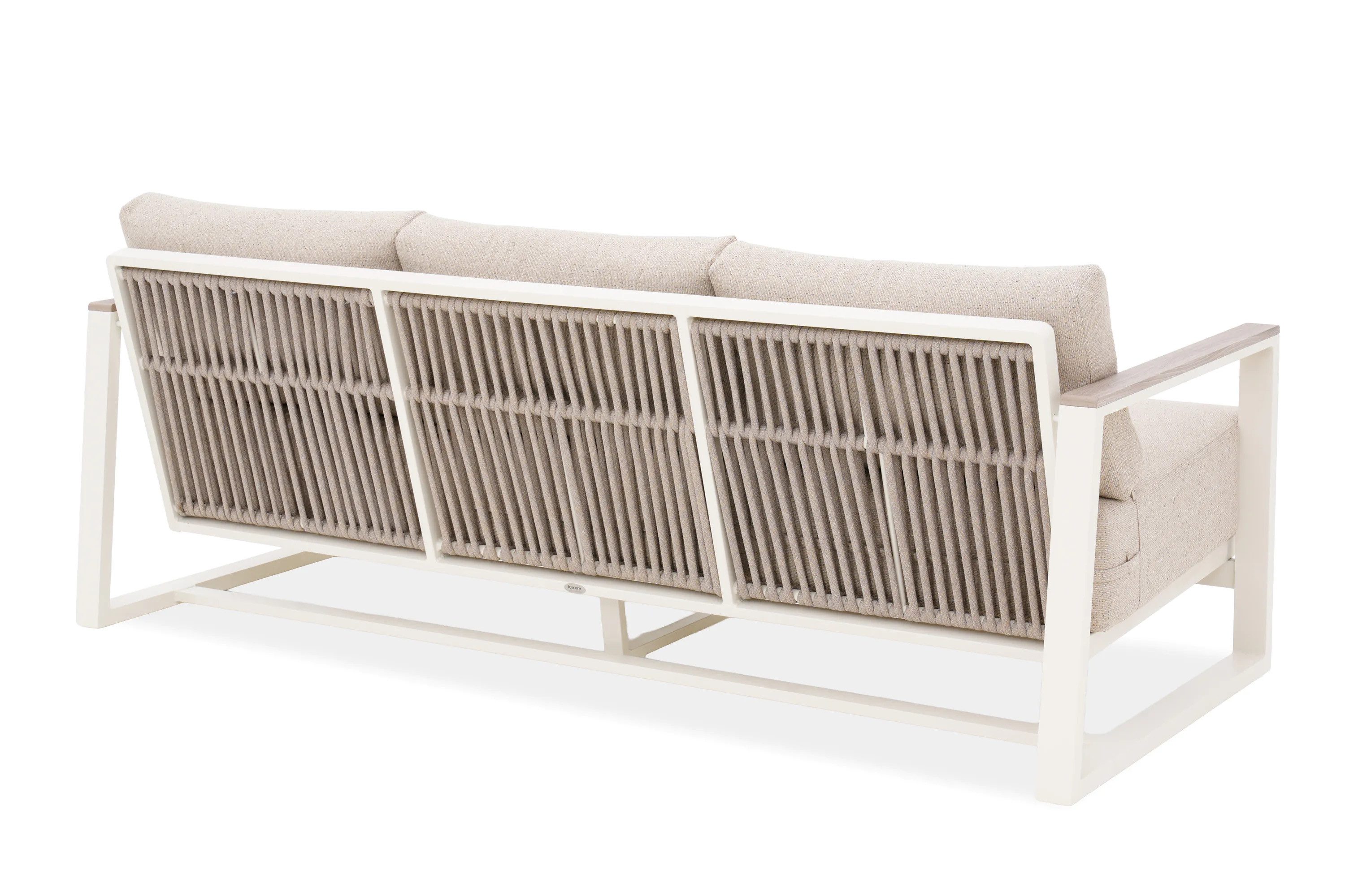 furrore Gartenlounge-Set "EVORA CAFFE" 2x Sessel + 3-Sitzer + Tisch, Beige/Anthrazit, Aluminium, Rope, Seil-Geflecht, Polywood, Scandi/Skandinavisch, Gartenmöbel-Set