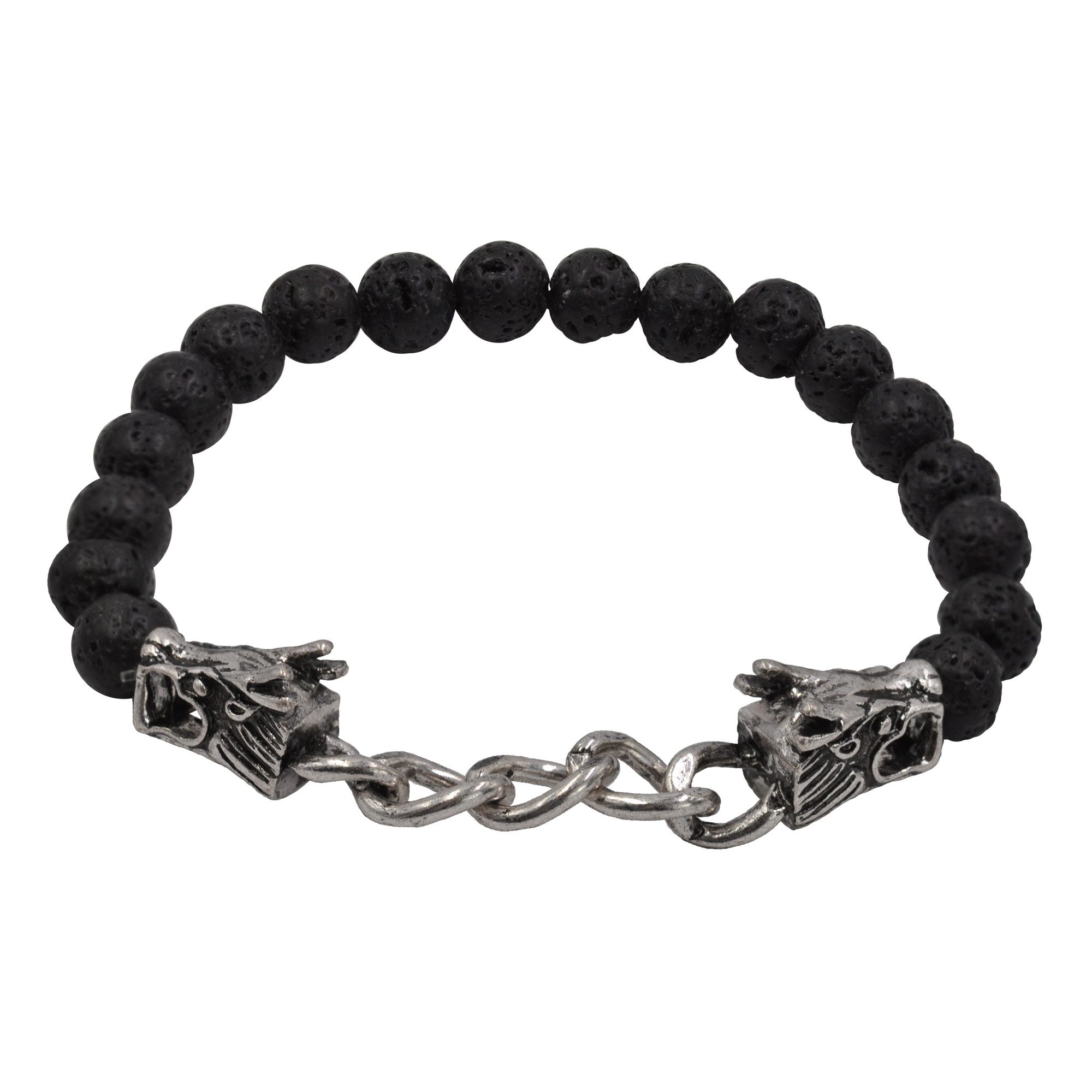 Steuer Armband Stretch mit schwarzen Lavasteinen