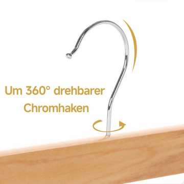 Caterize Kleiderbügel 15 Stück Holz Hosenbügel mit rutschfest verstellbaren Clips Damen, (15-tlg)