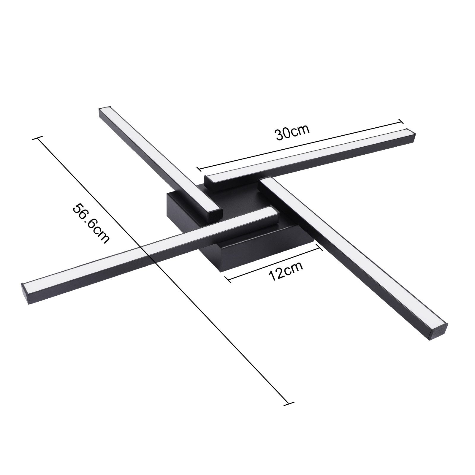 ZMH LED Deckenleuchte Wohnzimmer Schwarz 24W günstig online kaufen