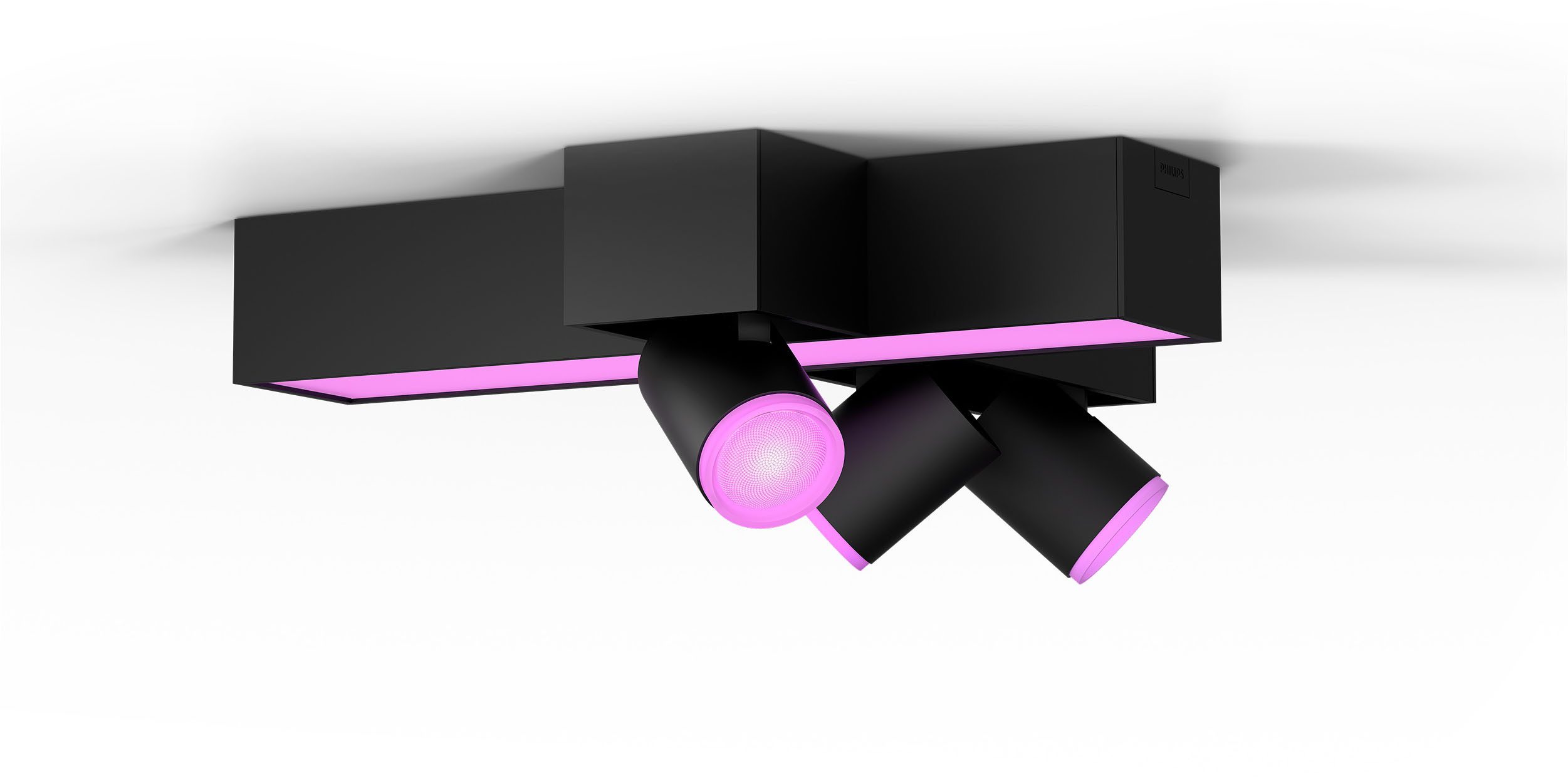 Philips Hue LED Deckenspot White & Color Ambiance Centris 3er Spot Cross-Design, Abschaltautomatik, Bluetooth, CCT - über Fernbedienung, Dimmfunktion, Farbsteuerung, Farbwechsel, Leuchtdauer einstellbar, Memoryfunktion, Nachtlichtfunktion, RGB, Smart Home, Timerfunktion, dimmbar über Fernbedienung, erweiterbar, mehrere Helligkeitsstufen, LED wechselbar, RGB