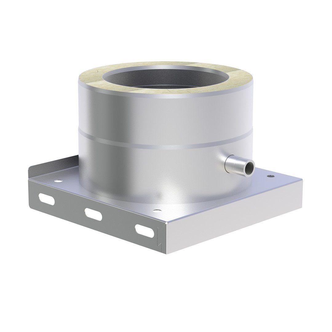 Jeremias Schornstein Ø 150 mm Jeremias DW Vision Grundpl. Wandmont. Kondensat-Abl. seitl., Ø 150 mm