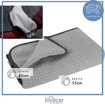 loyocar Handtuch Set Poliertuch Waffelpique - Waffelstruktur 55x80cm -400 GSM -XXL, (1-tlg), Mikrofasertuch in Waffelstruktur