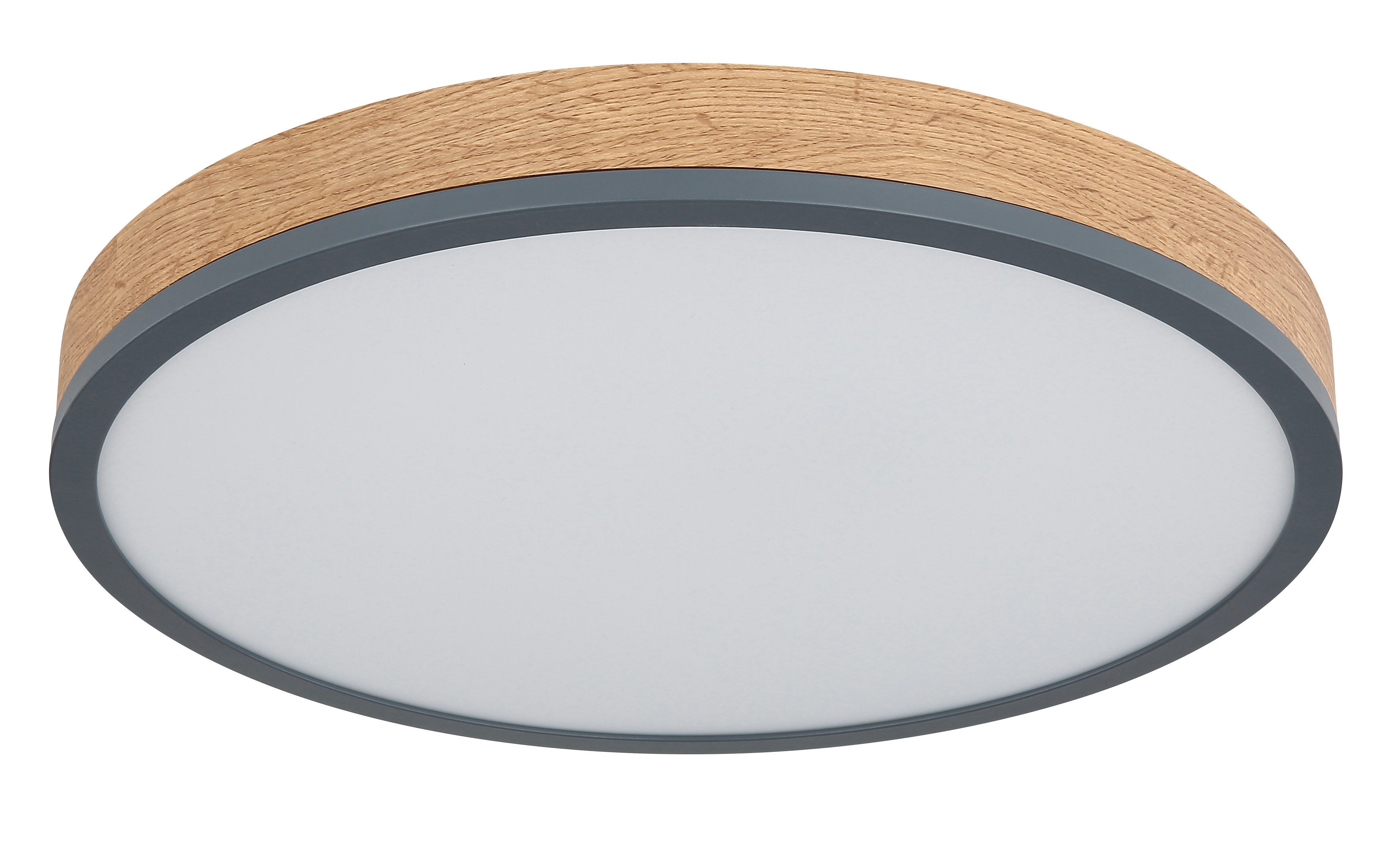 LED-Deckenlampe Doro, Ø 45 cm, grafit/holz dunkel, Holz, CCT günstig online kaufen