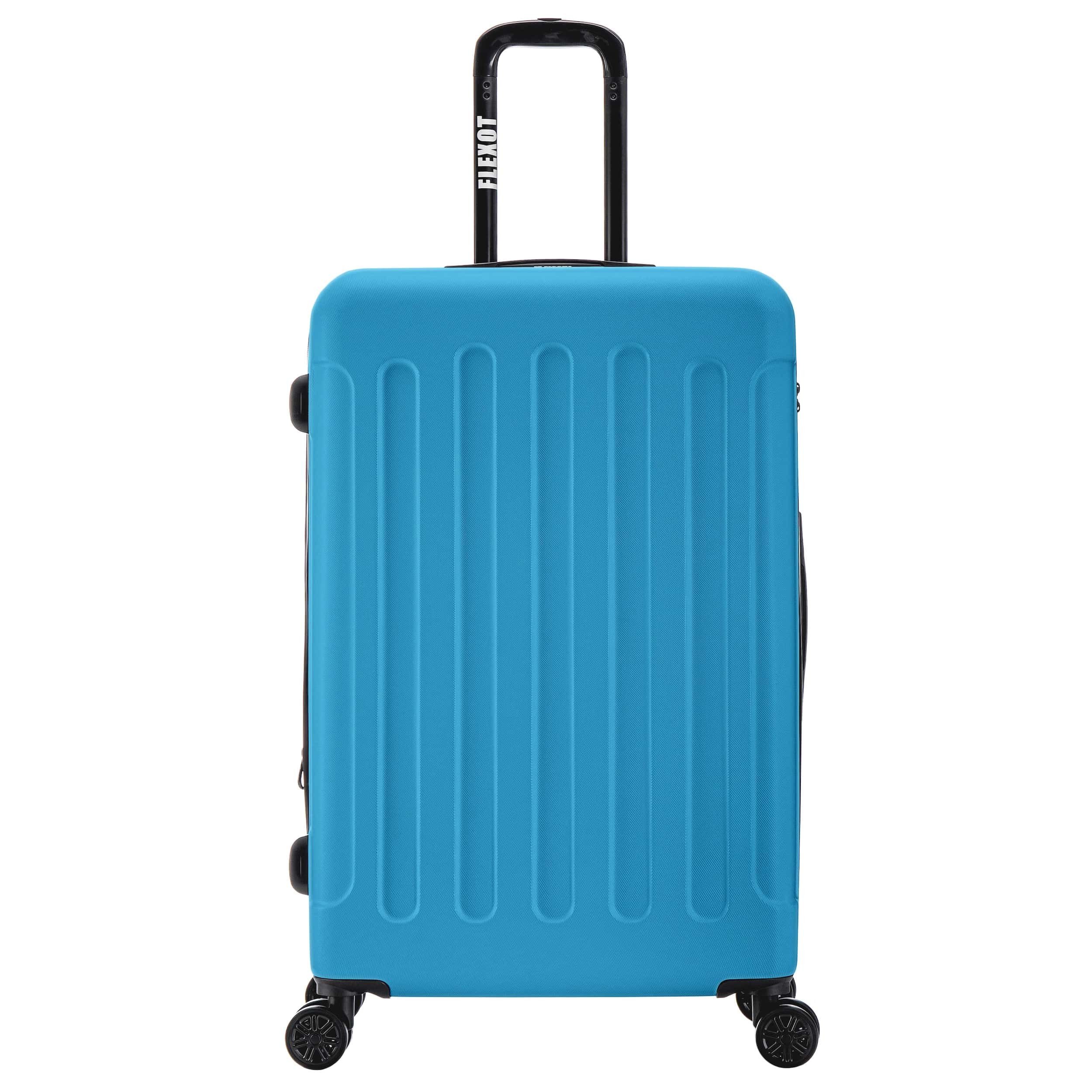 Flexot Hartschalen-Trolley F-3045 (Gr. XL) – Reisekoffer – ABS-Hartschale, Volumenerweiterung, 4 Rollen, Robuster und moderner Koffer mit vier 360° Rollen und Zahlenschloss