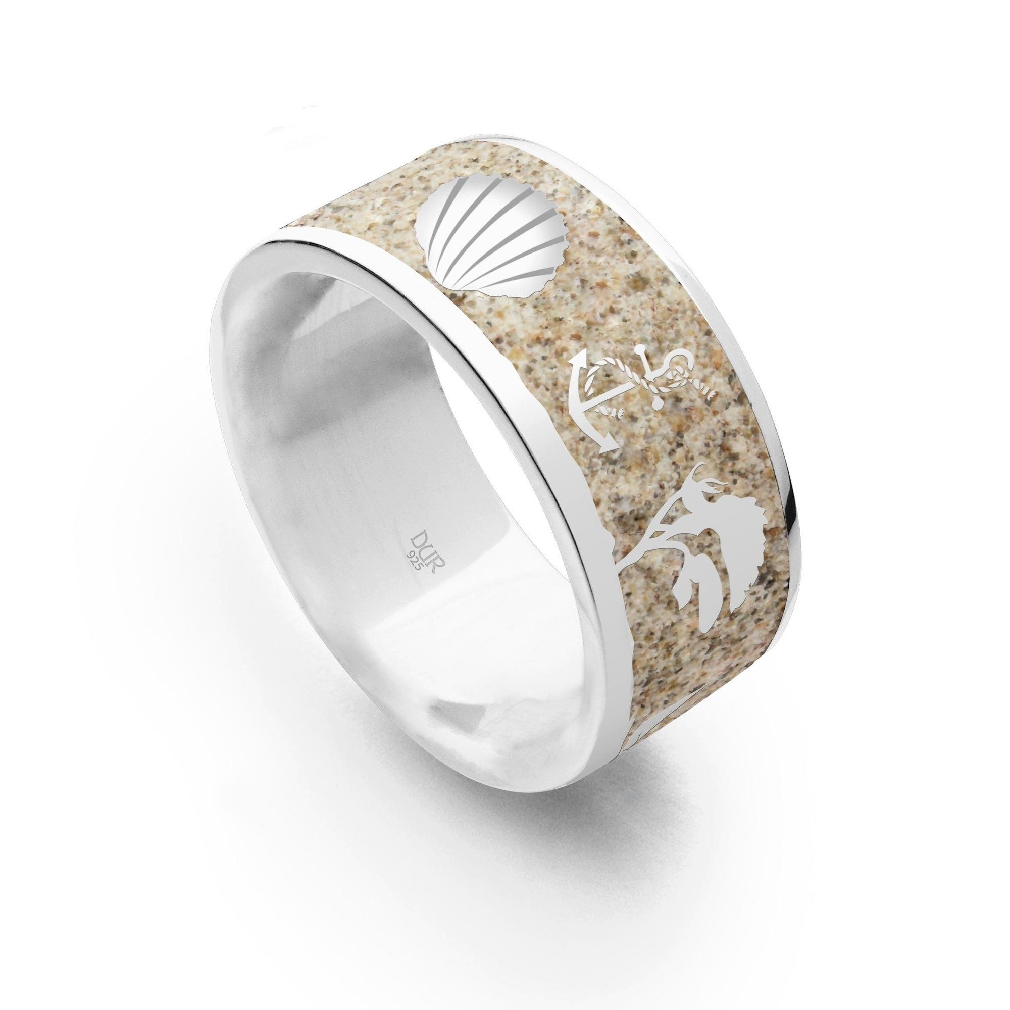 DUR Fingerring DUR Schmuck: Strandring "Ostsee" der Ostseering mit Strandsand R5229