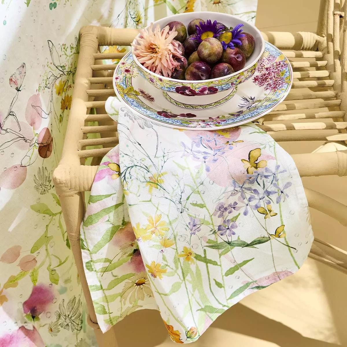 Garnier Thiebaut Stoffserviette Servietten (4x Set) Rosee Du Matin Printemps 45x45 cm, (4 St)