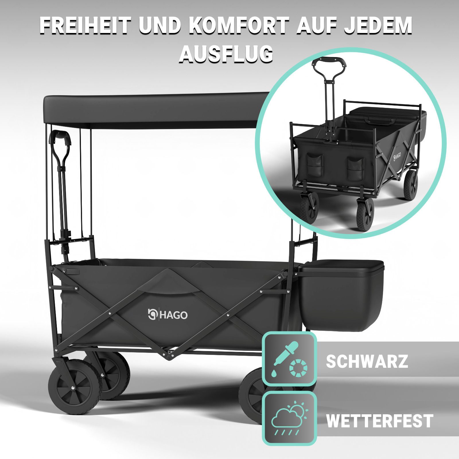 HAGO Garten-Kindersitzgruppe Faltbarer Bollerwagen robust und günstig online kaufen