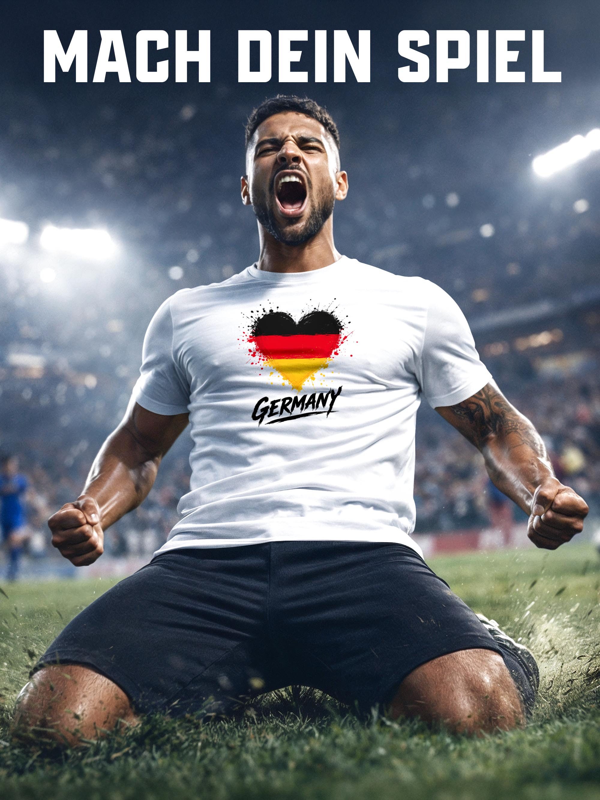 MoonWorks Print-Shirt Herren T-Shirt Deutschland Fußball WM-Shirt 2026 Fanshirt Trikot mit Print