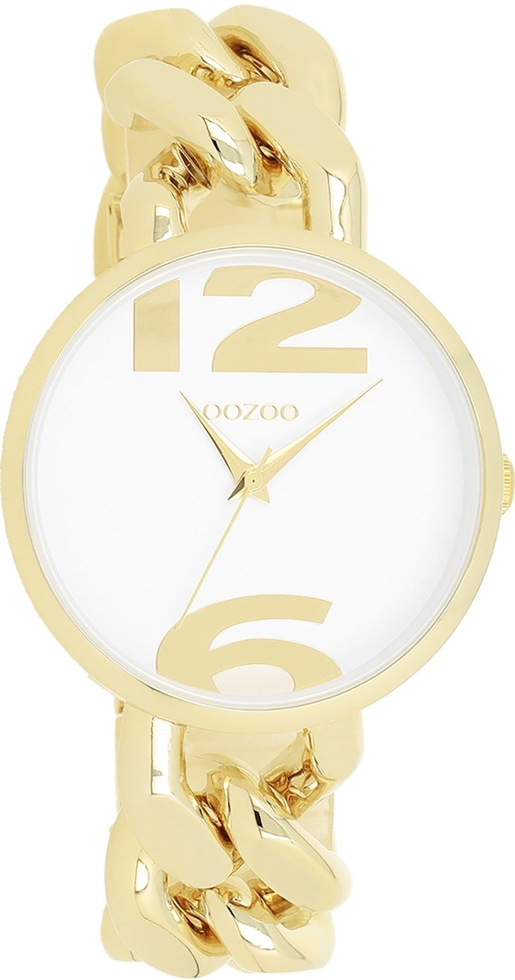 OOZOO Quarzuhr Oozoo Damen Armbanduhr Timepieces Analog, Damenuhr rund,  groß (ca. 40mm) Metallarmband, Fashion-Style, stufenlos verstellbarer  Schiebeverschluss