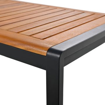 Tongtong Gartenlounge-Set 4-teiliges Esstisch-Set, dekorative Armlehnen aus Holz,grau, (1*Sitzsofa, 2*Einzelsitzsofa, 1*Tisch,Ink. aller Kissen und Polster), verstellbare Füße