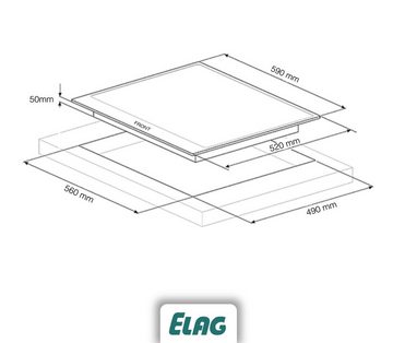 ELAG Induktions-Kochfeld EC-1500, Made in Germany, Fusion Technology, SCHOTT CERAN® Miradur®, LightGuide