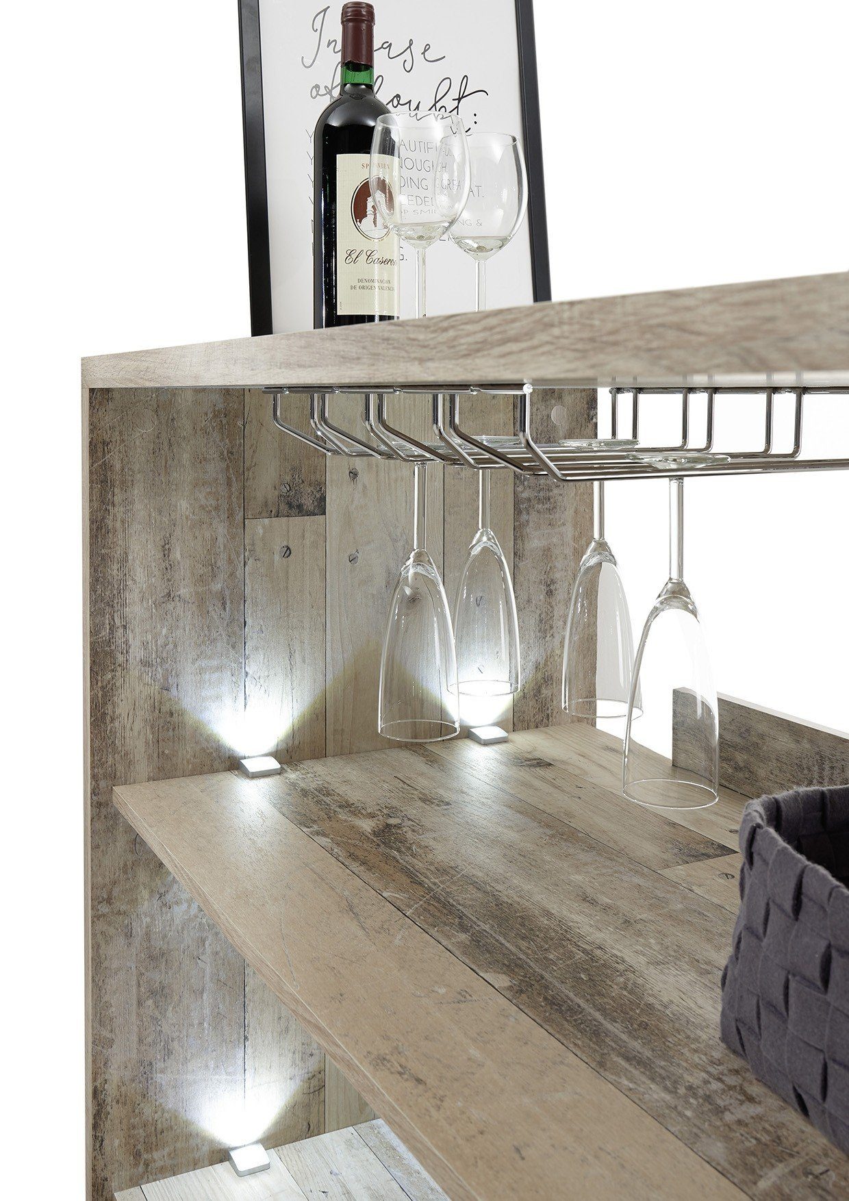 möbelando Küchentisch Negroni (BxHxT: 120x101x55 cm), aus Melamin in Old Style Dekor