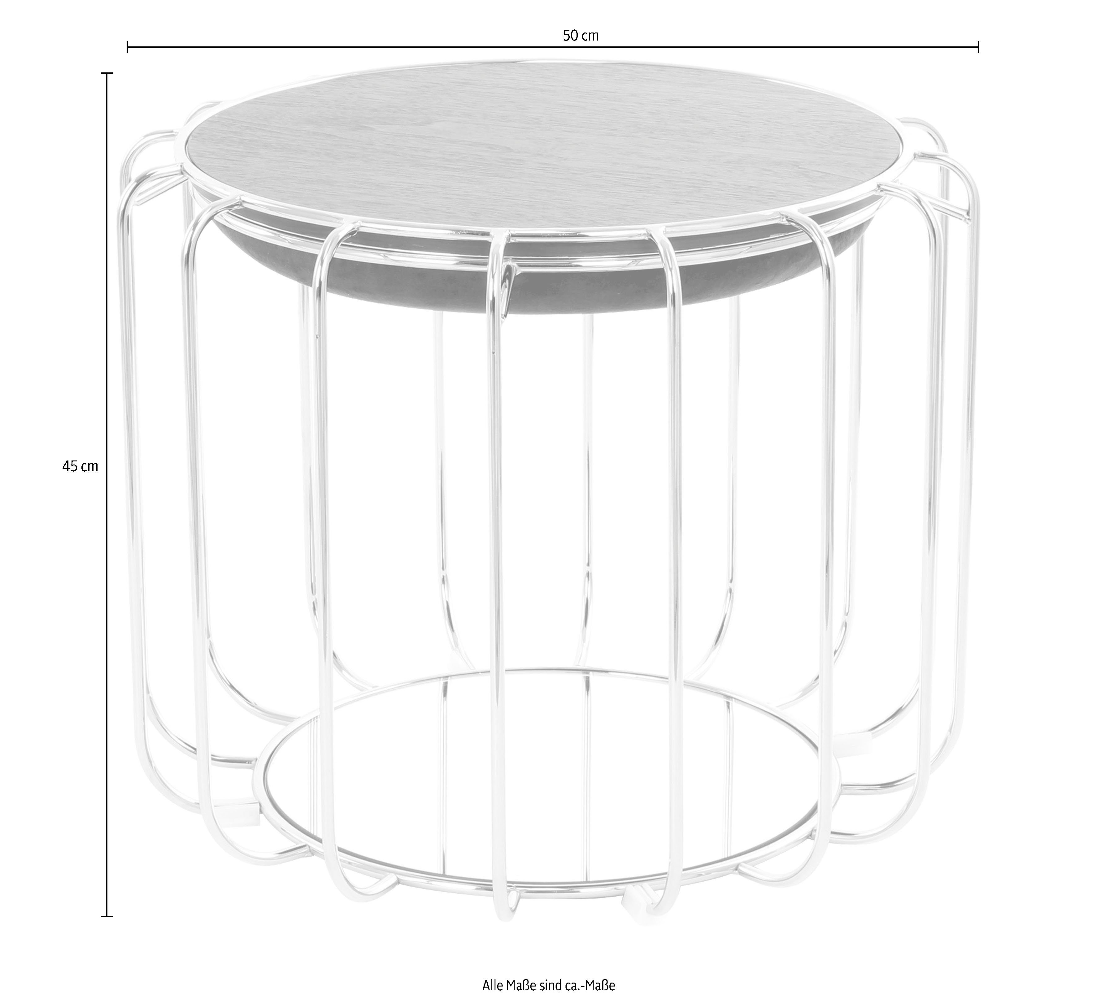 Kayoom Beistelltisch Beistelltisch 110, silber praktisch / in Spiegelglas Hocker, Tisch oder dunkelgrün mit Pouf | umzuwandeln Comfortable