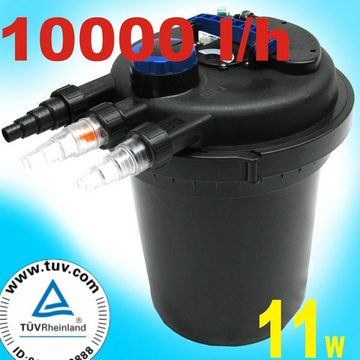 Apex Teichfilter CPF250 UVC Druckfilter Druckteichfilter 11000 L mit 11W UV Wasserfilter 55094