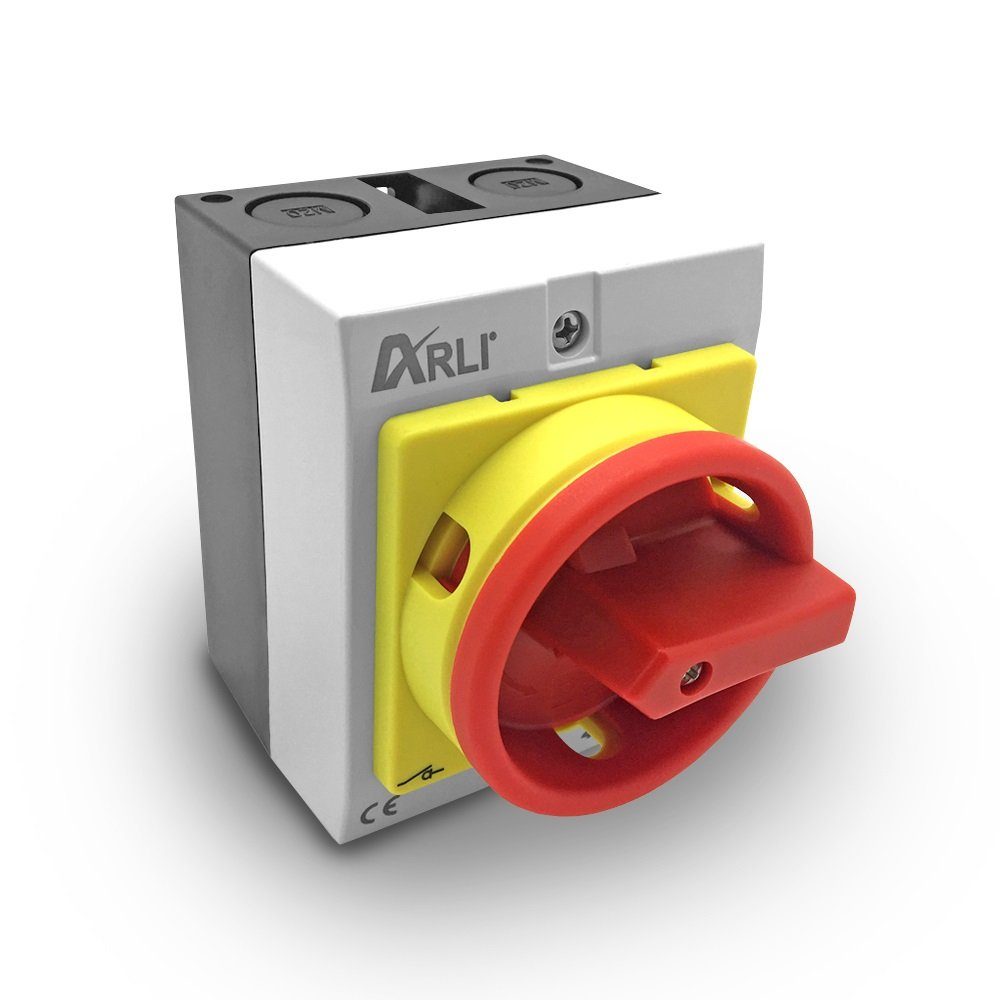 ARLI Schalter + Drehschalter 4-polig M20 Hauptschalter ARLI 10xKabelverschraubungen