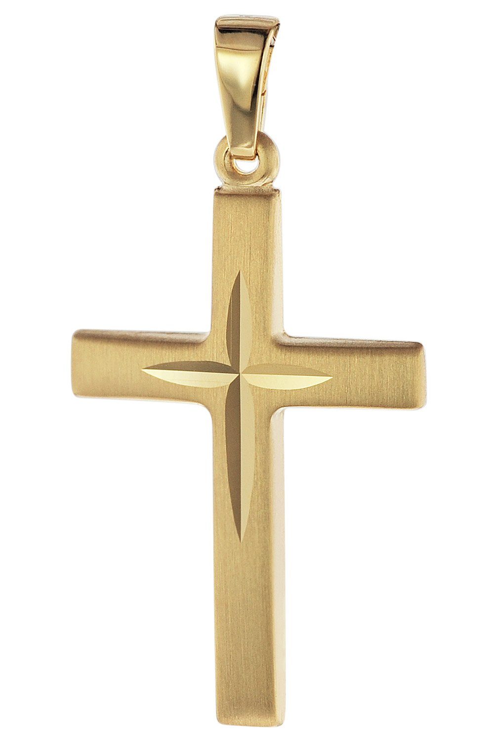 trendor Kreuzanhänger Kreuz-585 Gold/14 Karat 31 x 16 mm