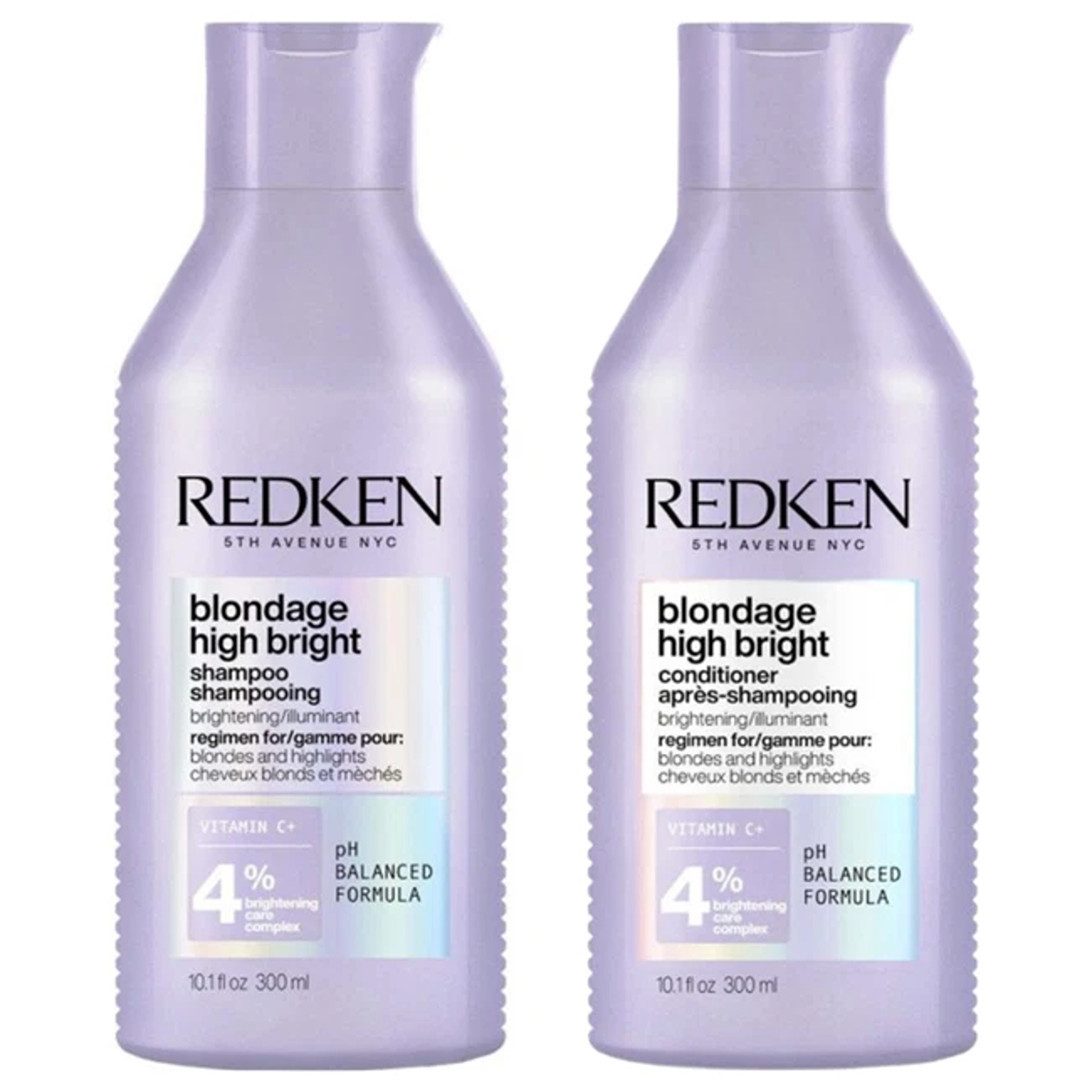 Redken Haarpflege-Set Redken Blondage High Bright Shampoo & Conditioner – 300 ml Duo Set, 2-tlg., Shampoo - Conditioner, reichhaltig