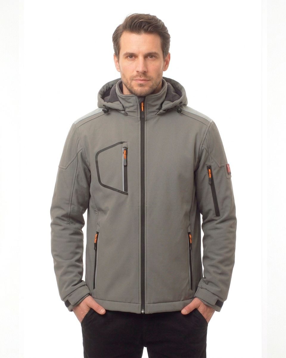 PAYPER Softshelljacke PAYPER Softshell Jacke mit Kapuze Kapuze per Reißverschluss abnehmbar